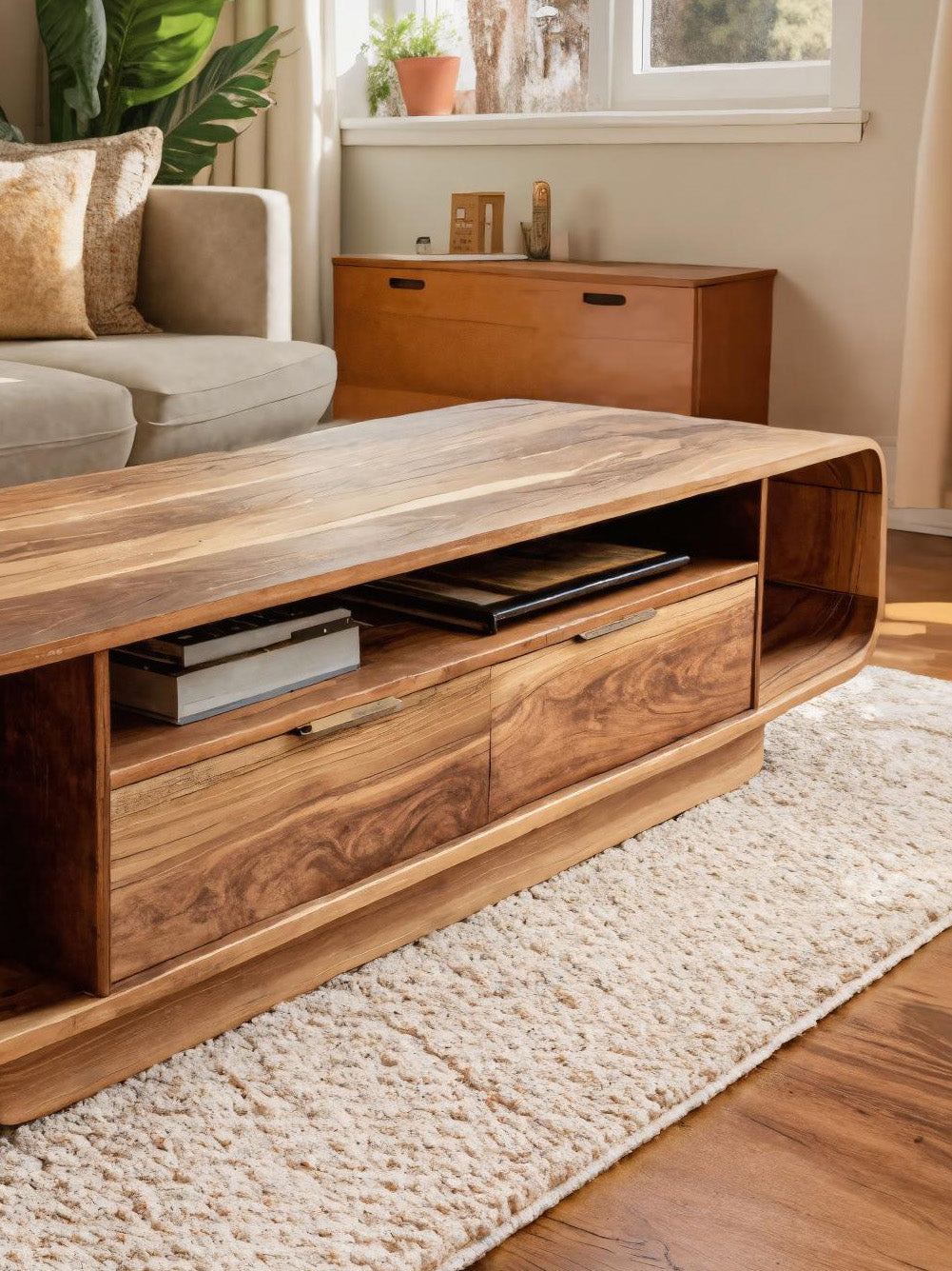 Modern Coffee Table With Storage Drawers For Living Room SITHHNCF020