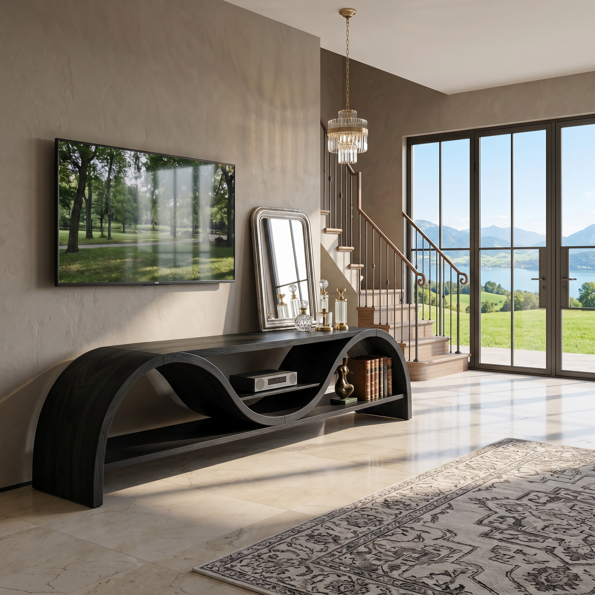 Contemporary Organic TV Stand For Entertainment Interior SILDTTNTVC139