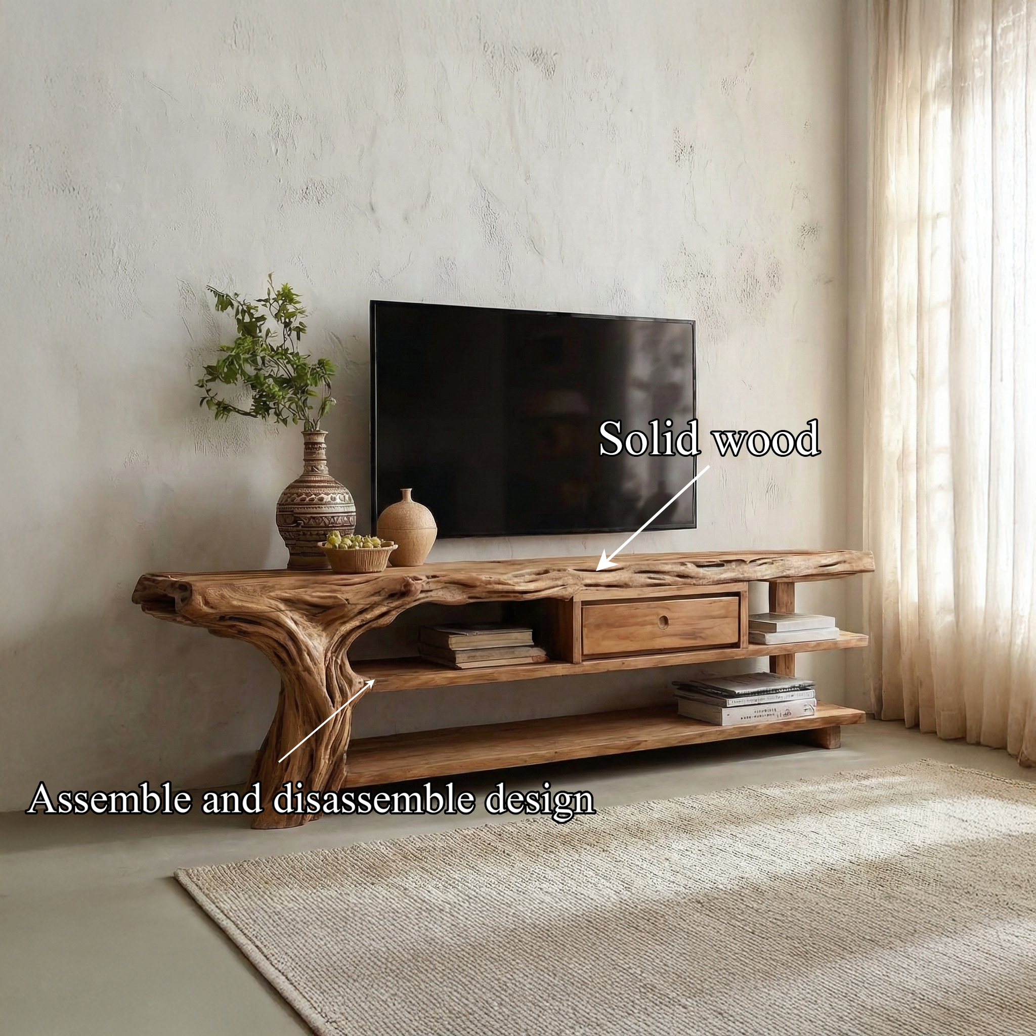 Rustic TV Stand Console For Living Room And Family Area SINLSASC460