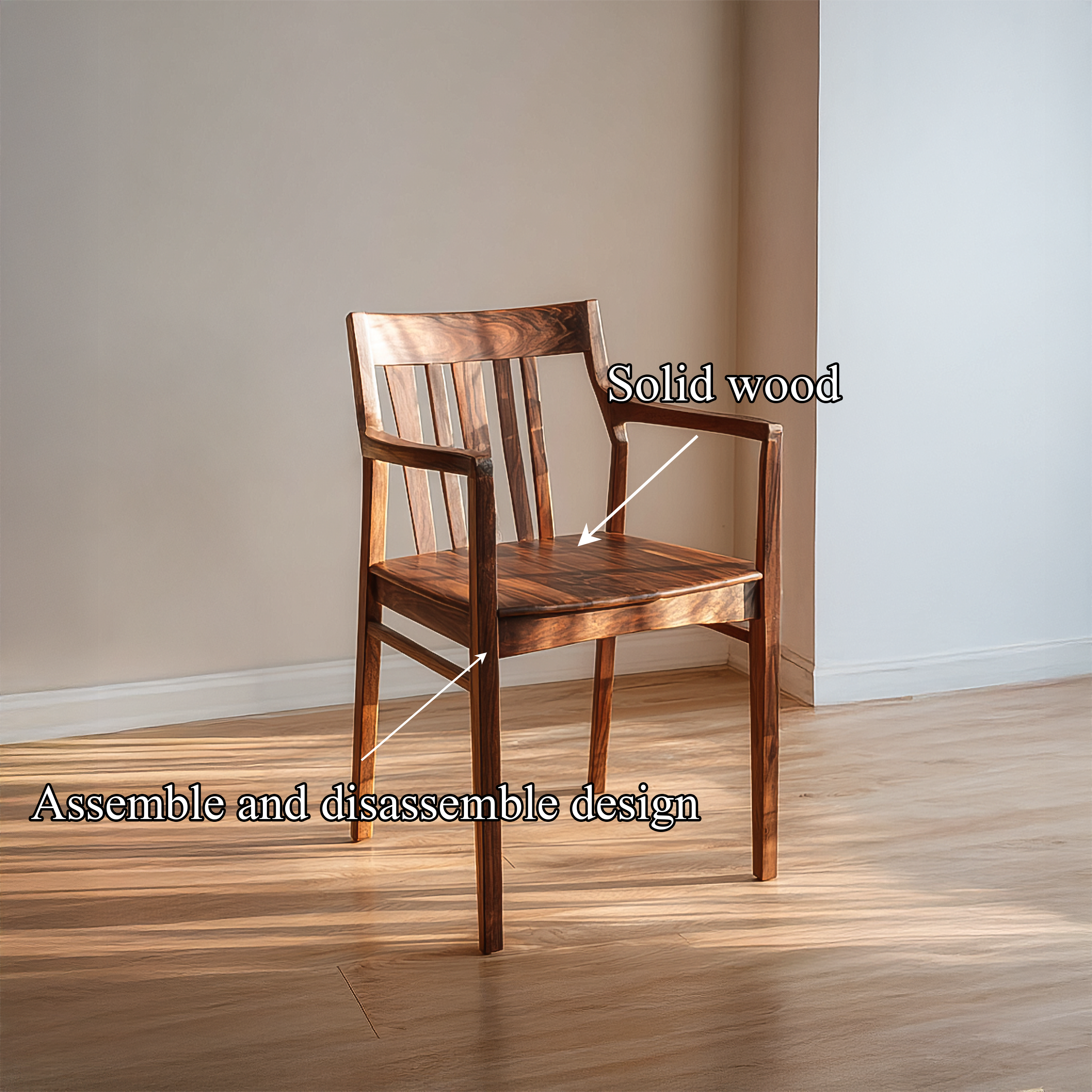 Mid Century Wooden Dining Chair Dining Room SINLSAWC037