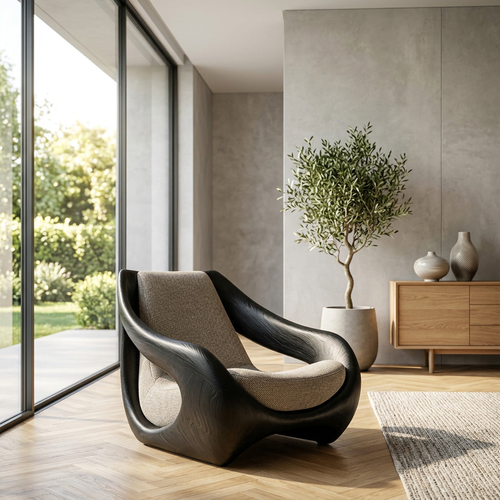 Sculptural Natural Wood Chair For Artistic Living Space RTTHHNCHR148
