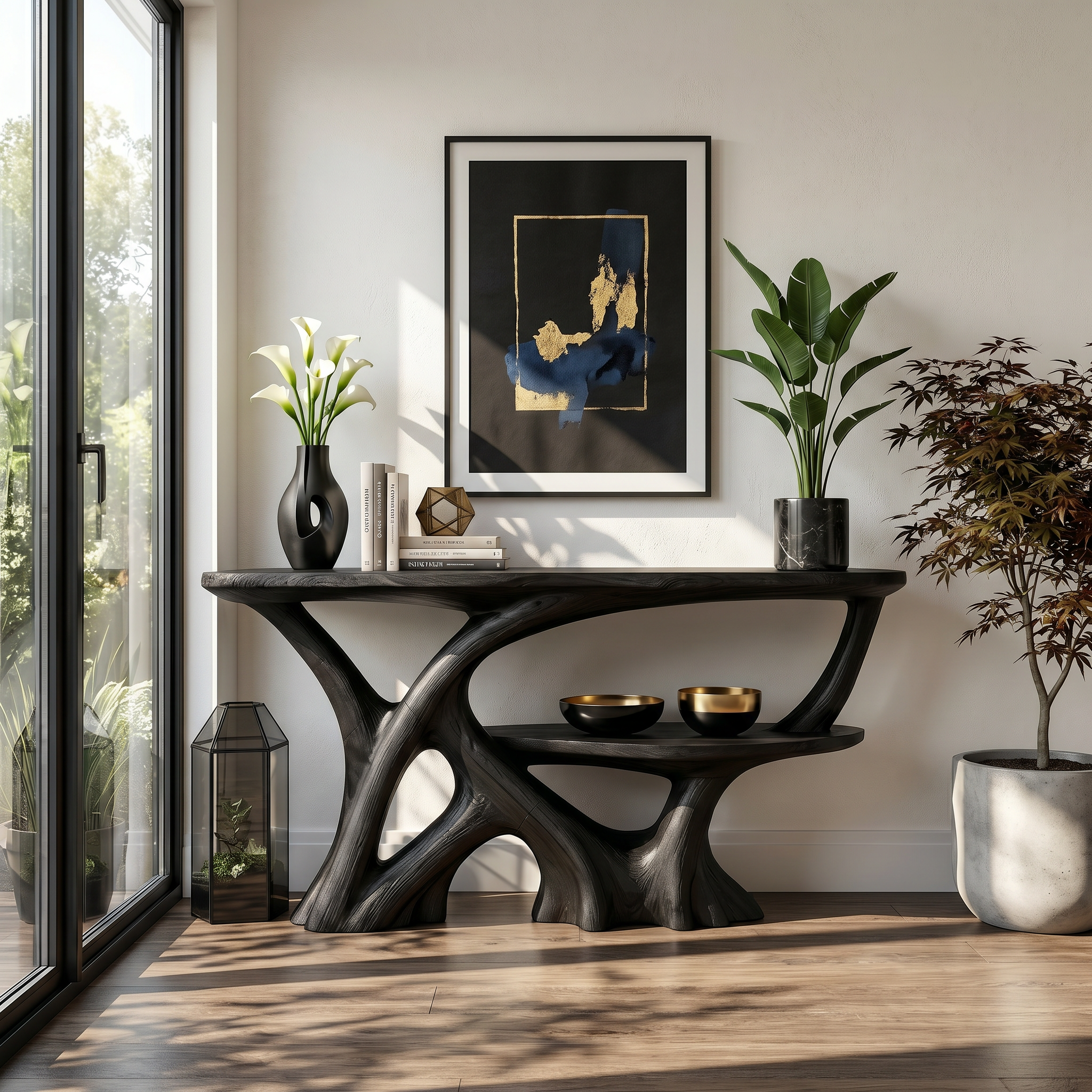 Organic Root Base Console Table Luxury Entryway SILDTTRCS077