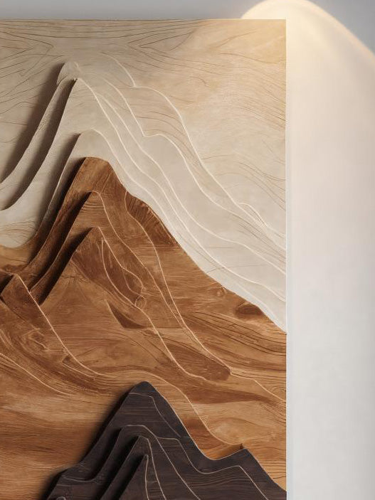 Contemporary Mountain Wall Sculpture For Entryway SITHHNWA030