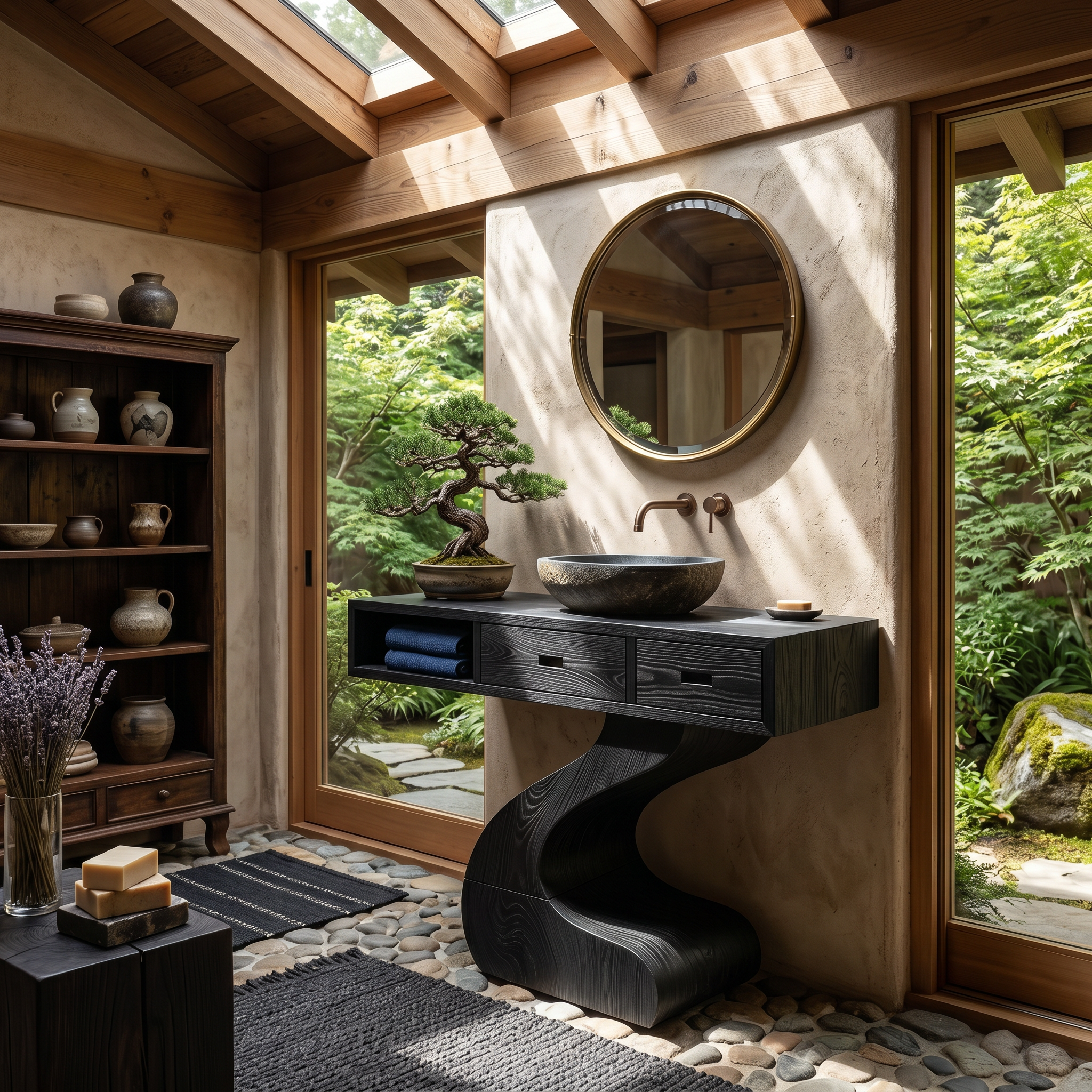 Contemporary Sculpted Vanity For Modern Bathroom Interior SILDTTNBRV058