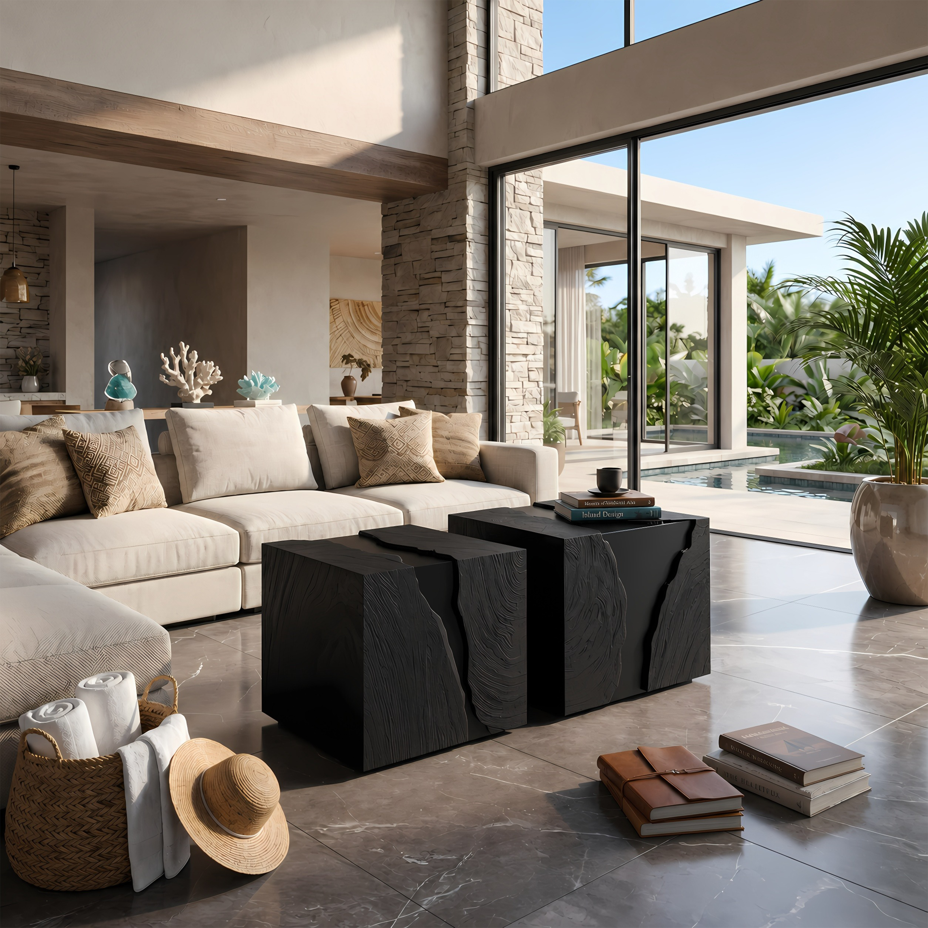 Modern Solid Wood Cube Coffee Table For Furniture Decor SILDTTNCF043