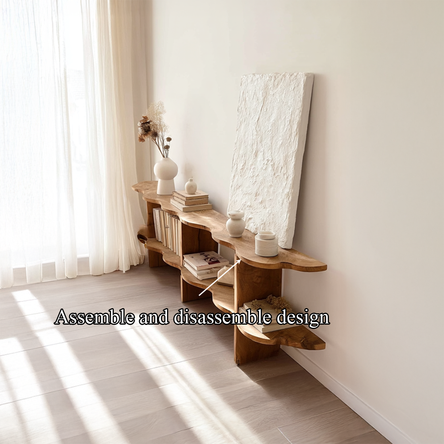 Rustic Low Bookshelf Living Room Or Bedroom SINLSASC091