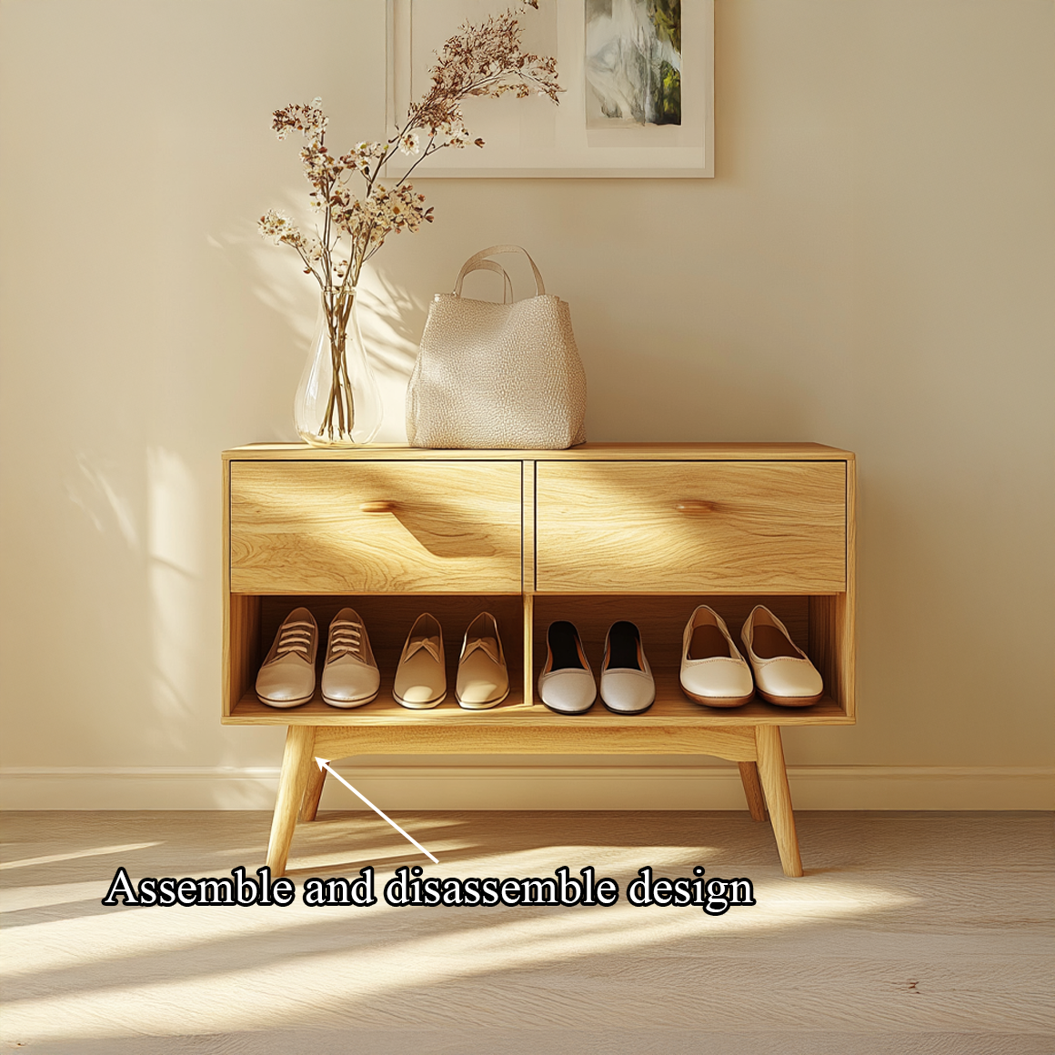 Mid Century Modern Shoe Cabinet Entryway And Bedroom SINLSASB064