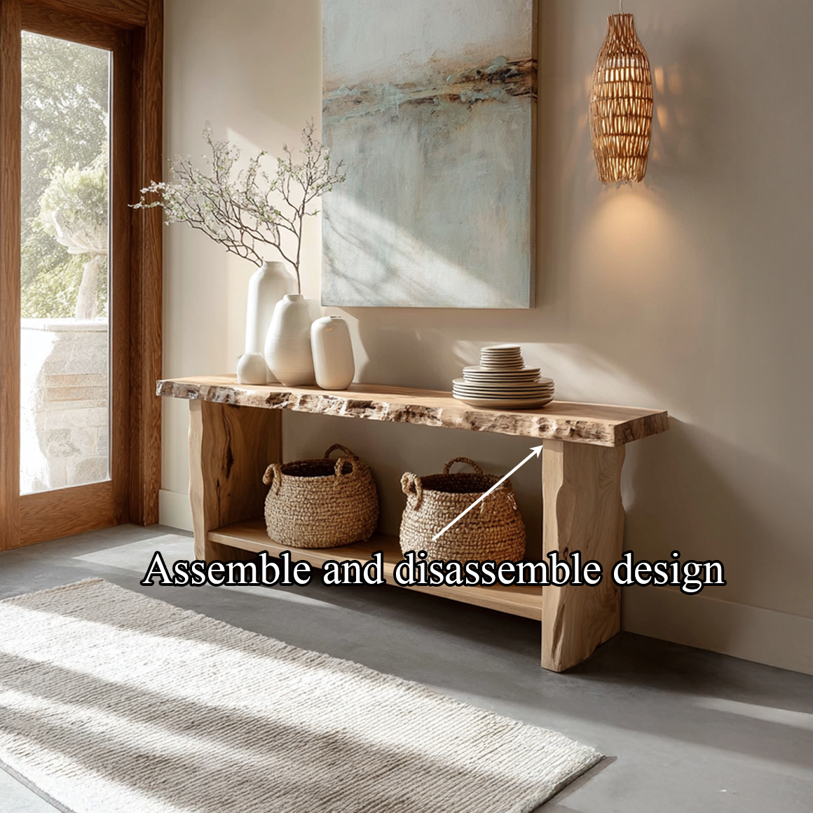 Rustic Live Edge Console Table Dining Room Or Entryway SINLSACS260