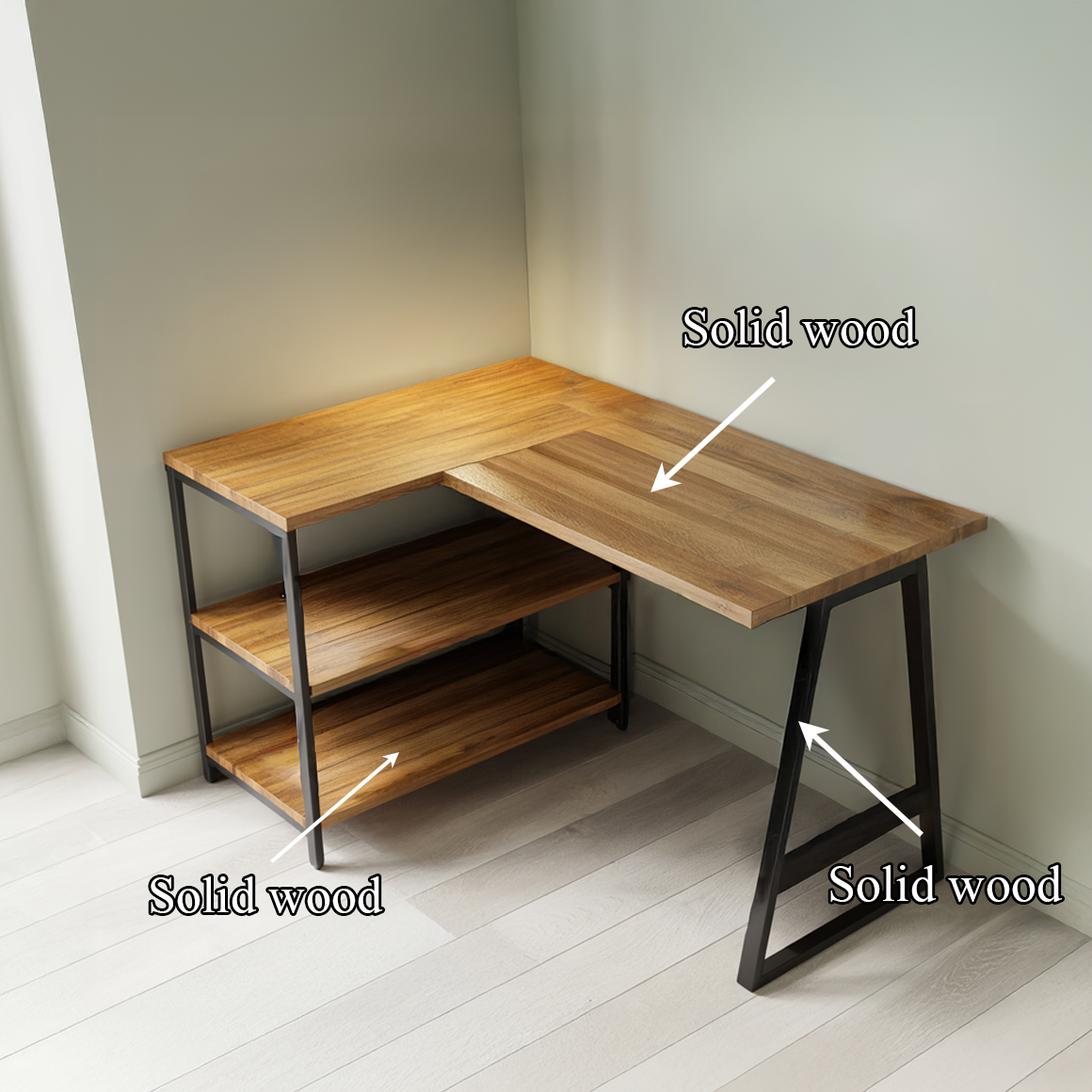 Modern Organic Line Corner Office Desk Work Room And Bedroom SINLSADK078