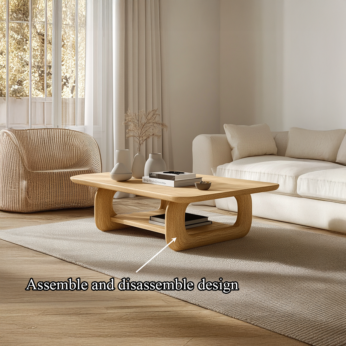 Scandinavian Rounded Coffee Table Living Room Minimal Room SINLSACF237