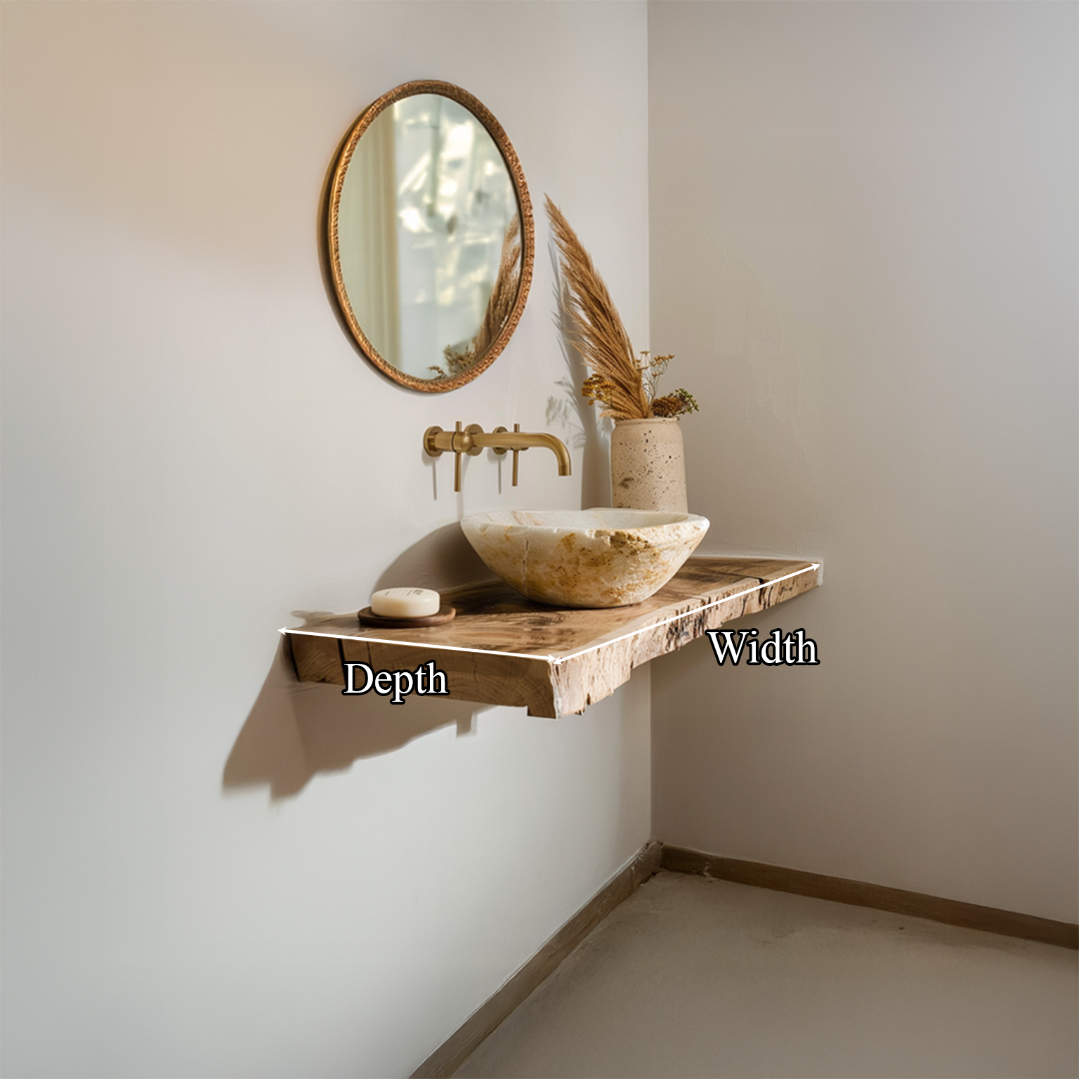 Rustic Floating Shelf Basin Stand Bathroom SINLSABRV085