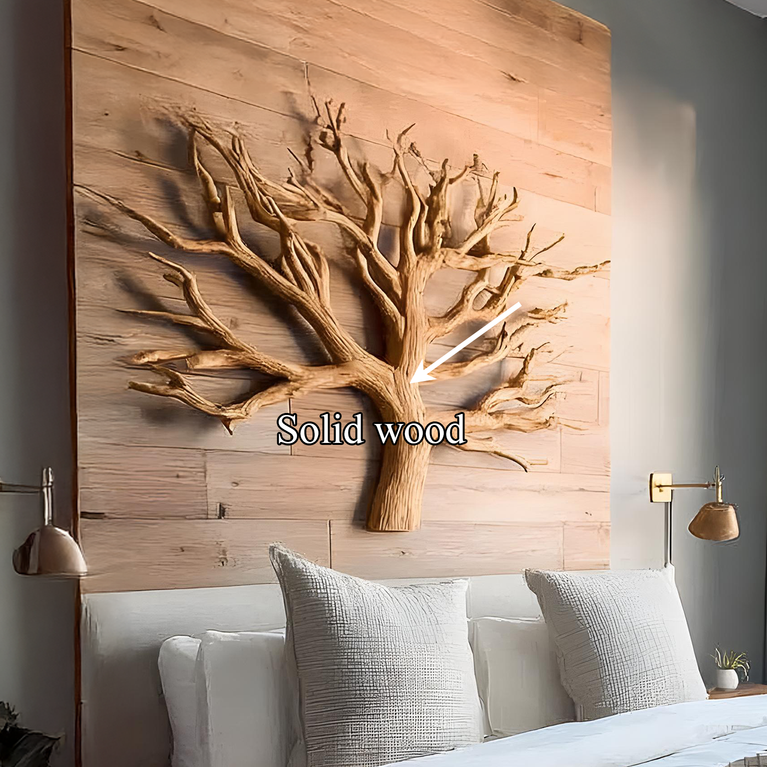 Rustic Tree Wall Art For Bedroom And Headboard Area SINLSATBW001