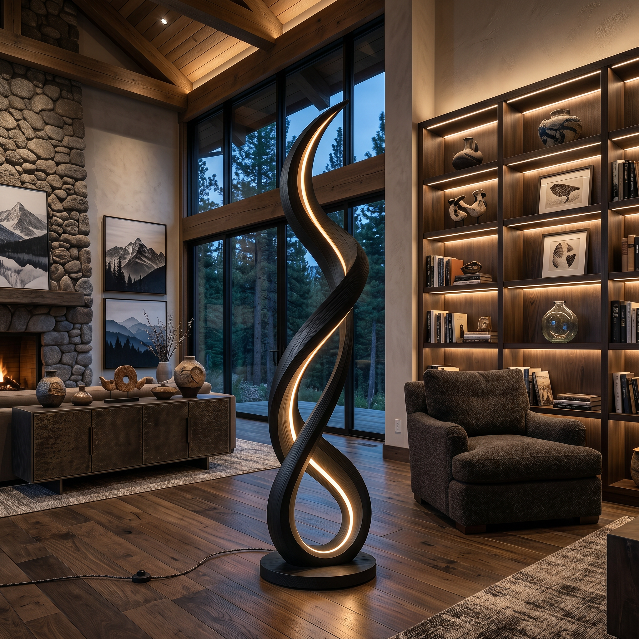 Organic Gentle Wave Floor Lamp For Modern Interior SILDTTNLAM032