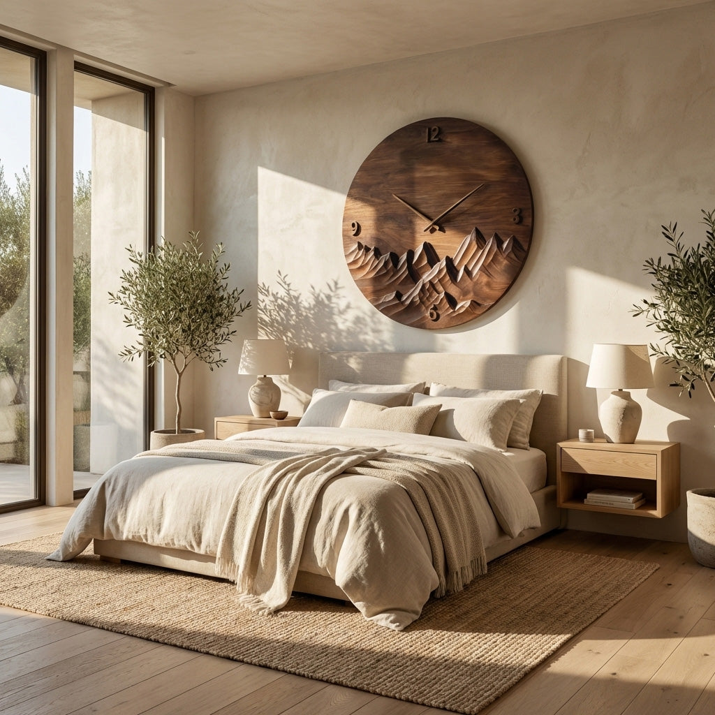 Modern Wall Clock Mountain Landscape For Living Room RTTHHNWAC017