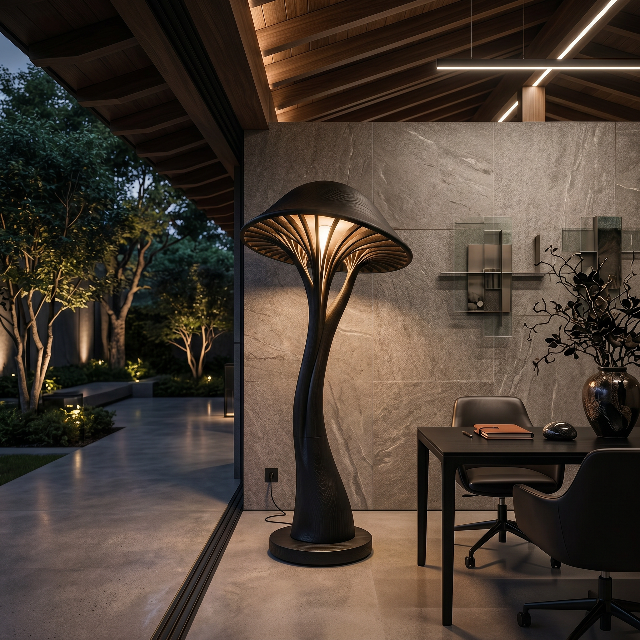 Contemporary Bloom Mushroom Floor Lamp For Living Room SILDTTNLAM012