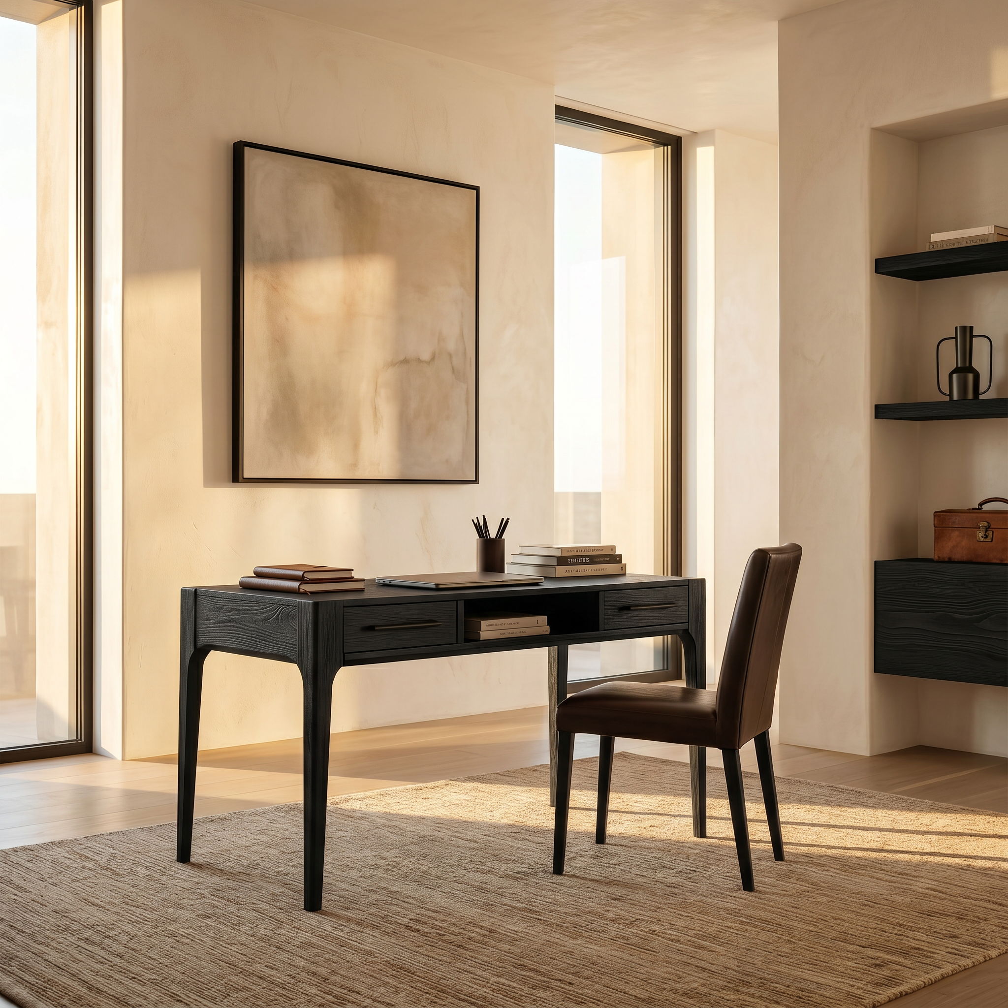 Contemporary Writing Desk With Slim Drawers For Study Room SILDTTRDE013