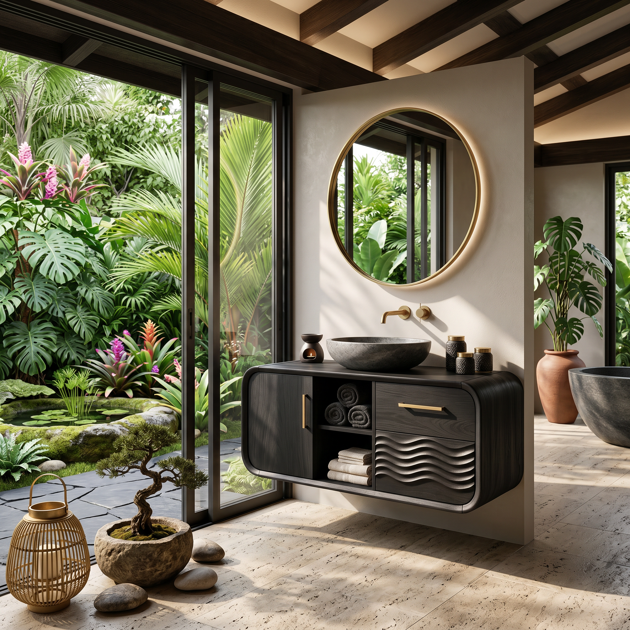 Mid Century Floating Vanity With Storage For Bathroom SILDTTNBRV057