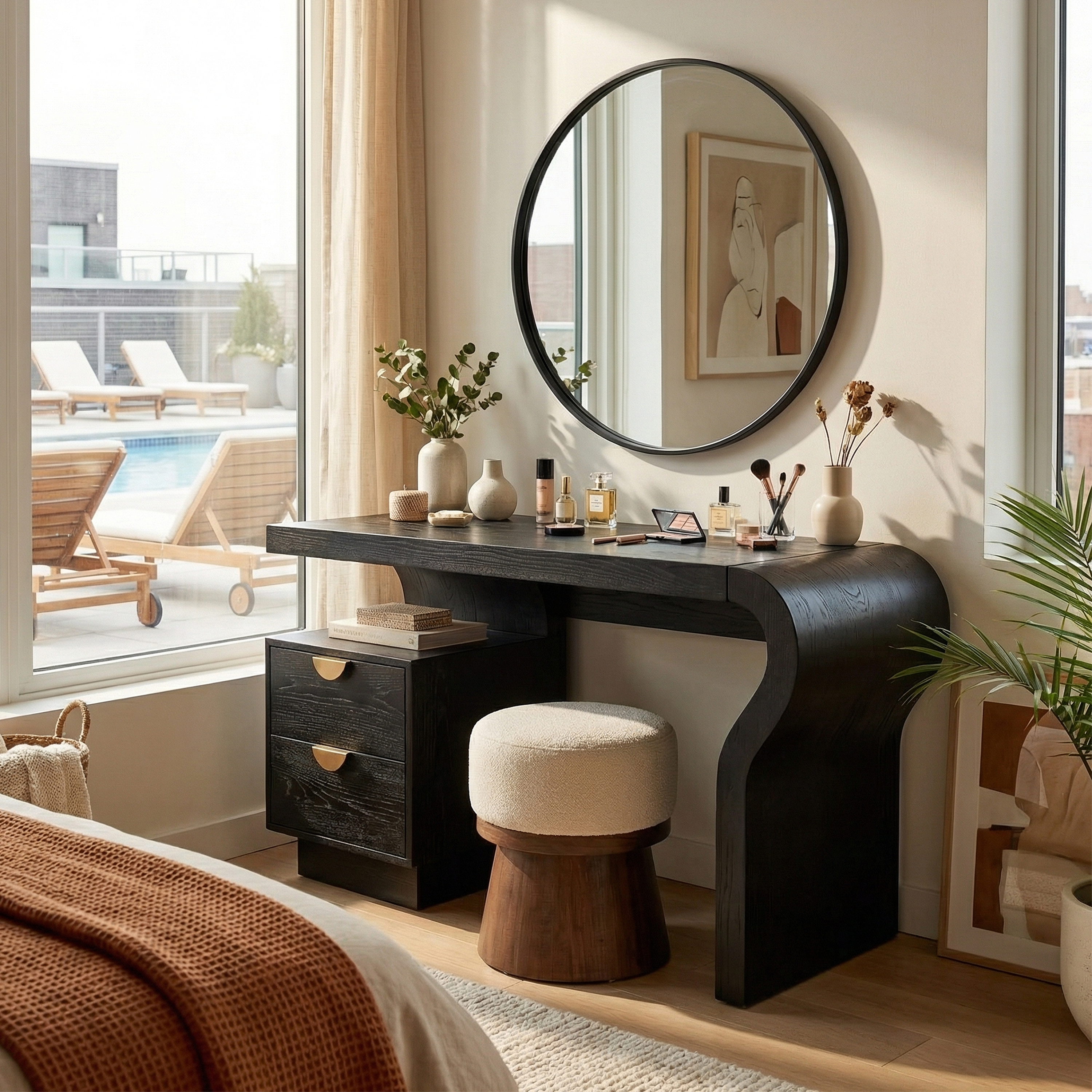 Minimalist Vanity Table Walk In Closet Makeup Area Personal Space SILDTTRMV015