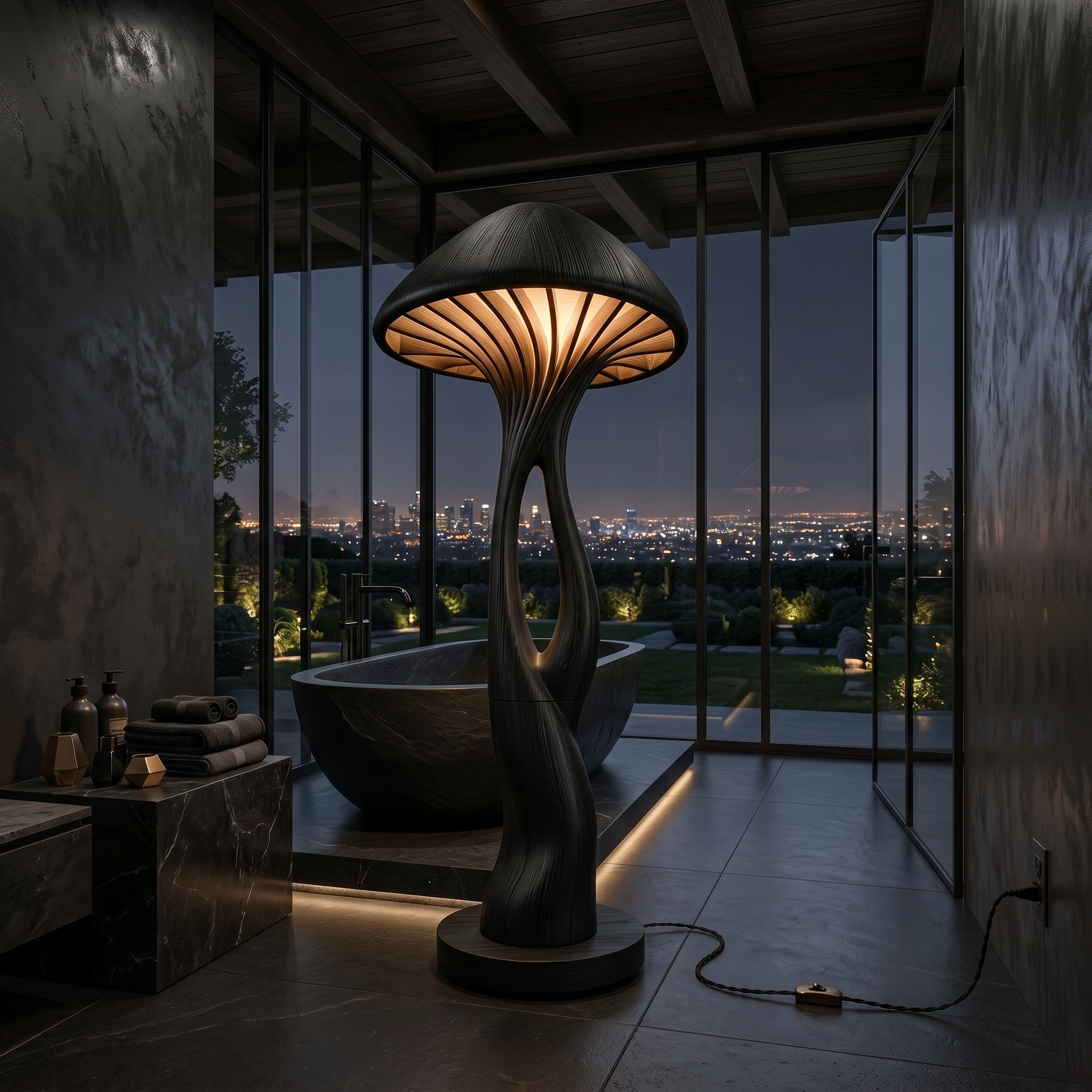 Organic Canopy Mushroom Floor Lamp For Bedside SILDTTNLAM011