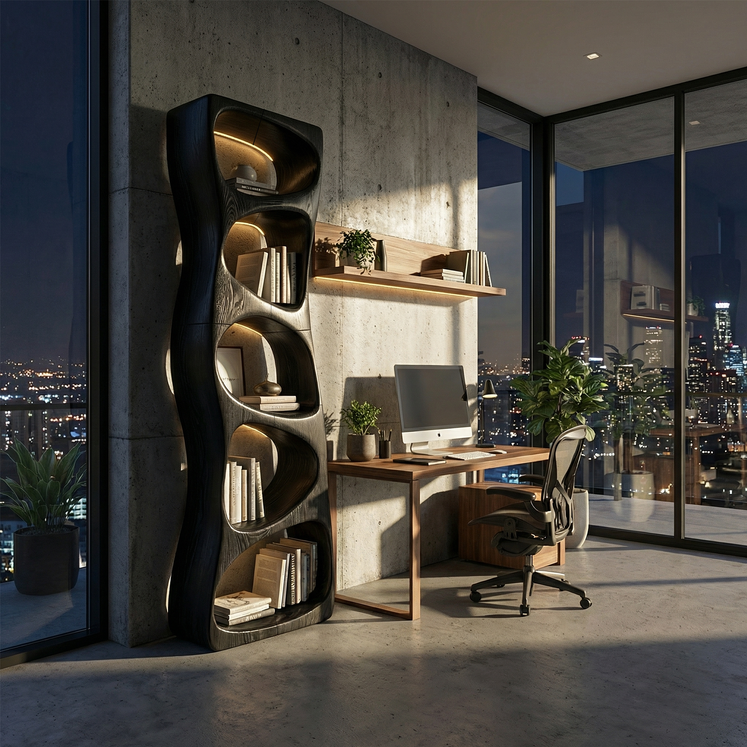 Minimalist Geometric Bookshelf Entryway Display SILDTTRBS004