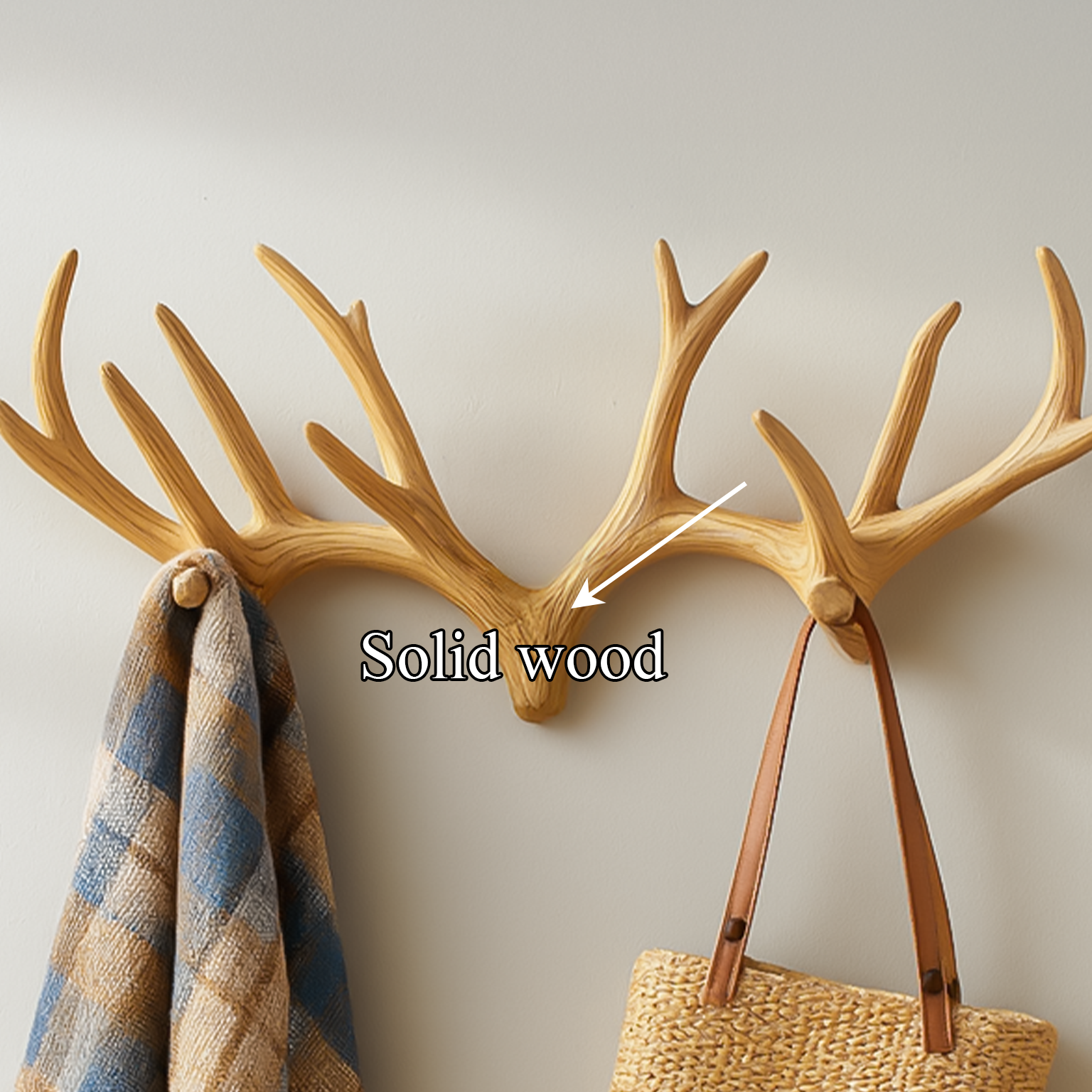 Rustic Minimalist Antler Coat Rack Wall Decor SINLSATCR020