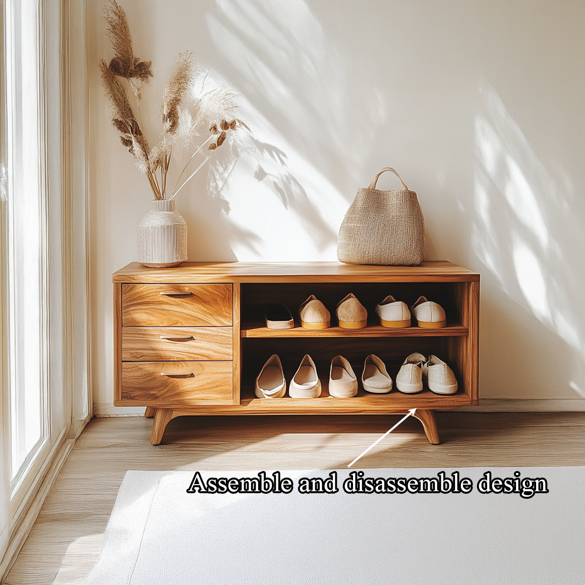 Mid Century Organic Shoe Storage Entryway And Studio SINLSASB070