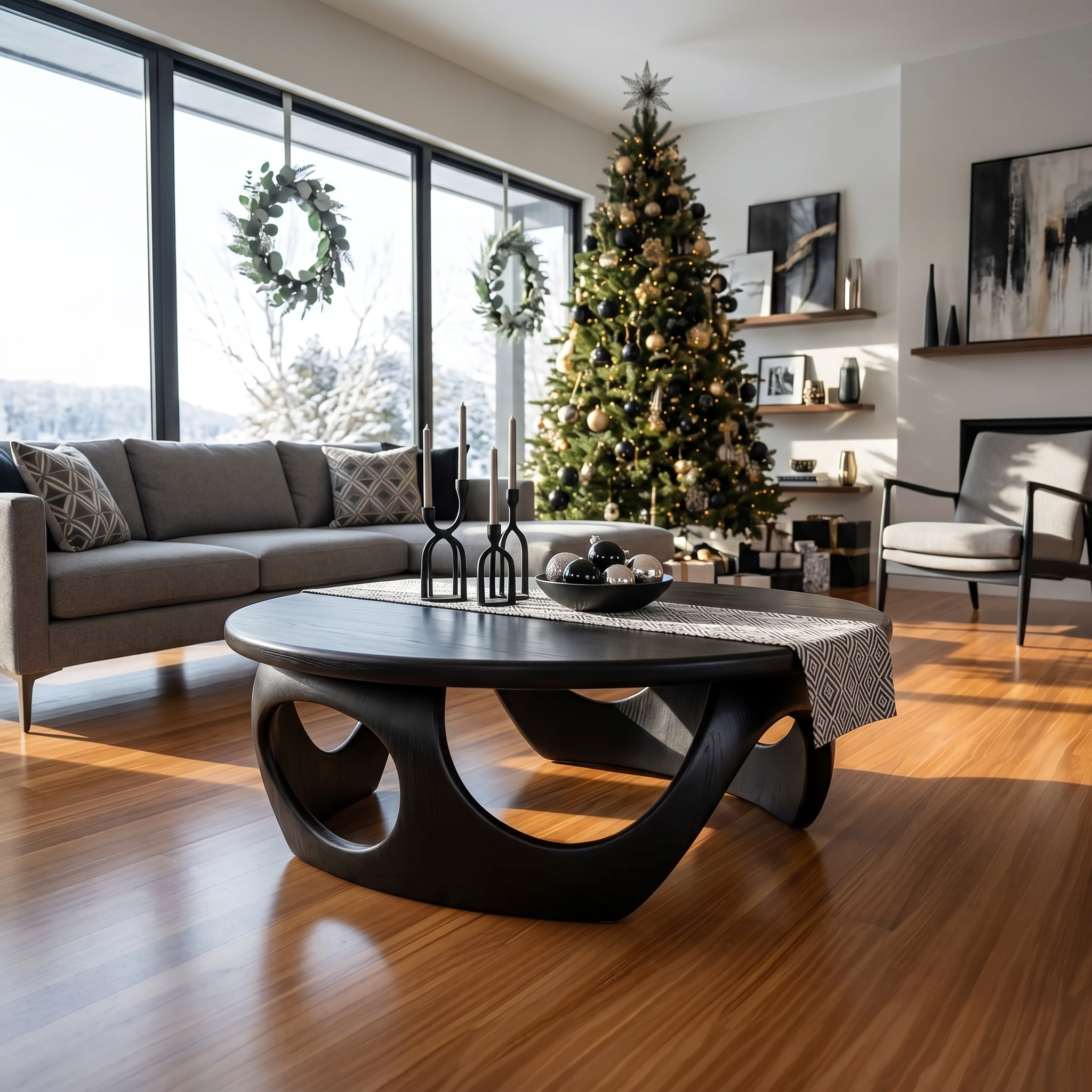 Handcrafted Wooden Coffee Table For Living Room Christmas Style SILDTTRCFC008