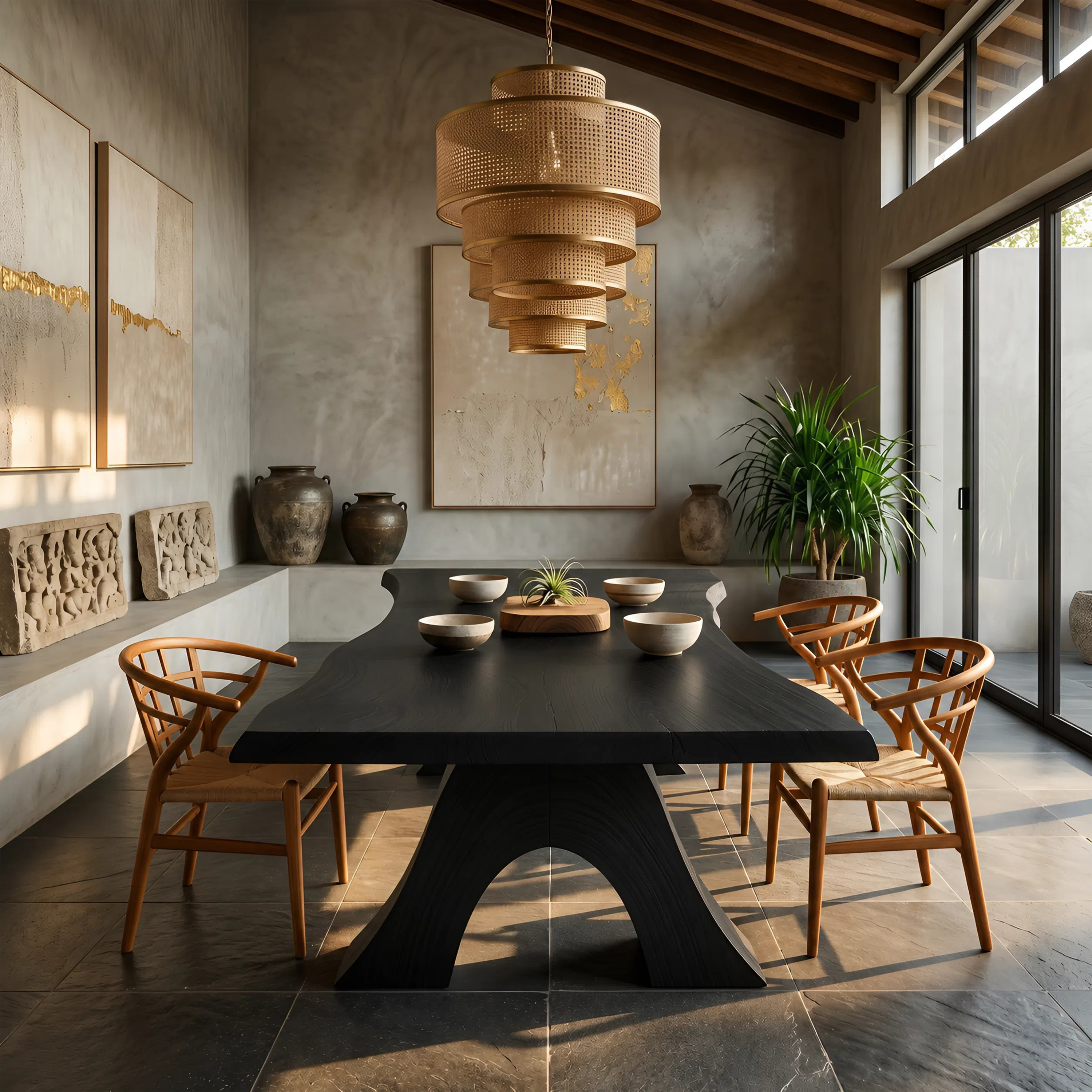 Modern Organic Edge Dining Table For Open Living Space SILDTTNDN026