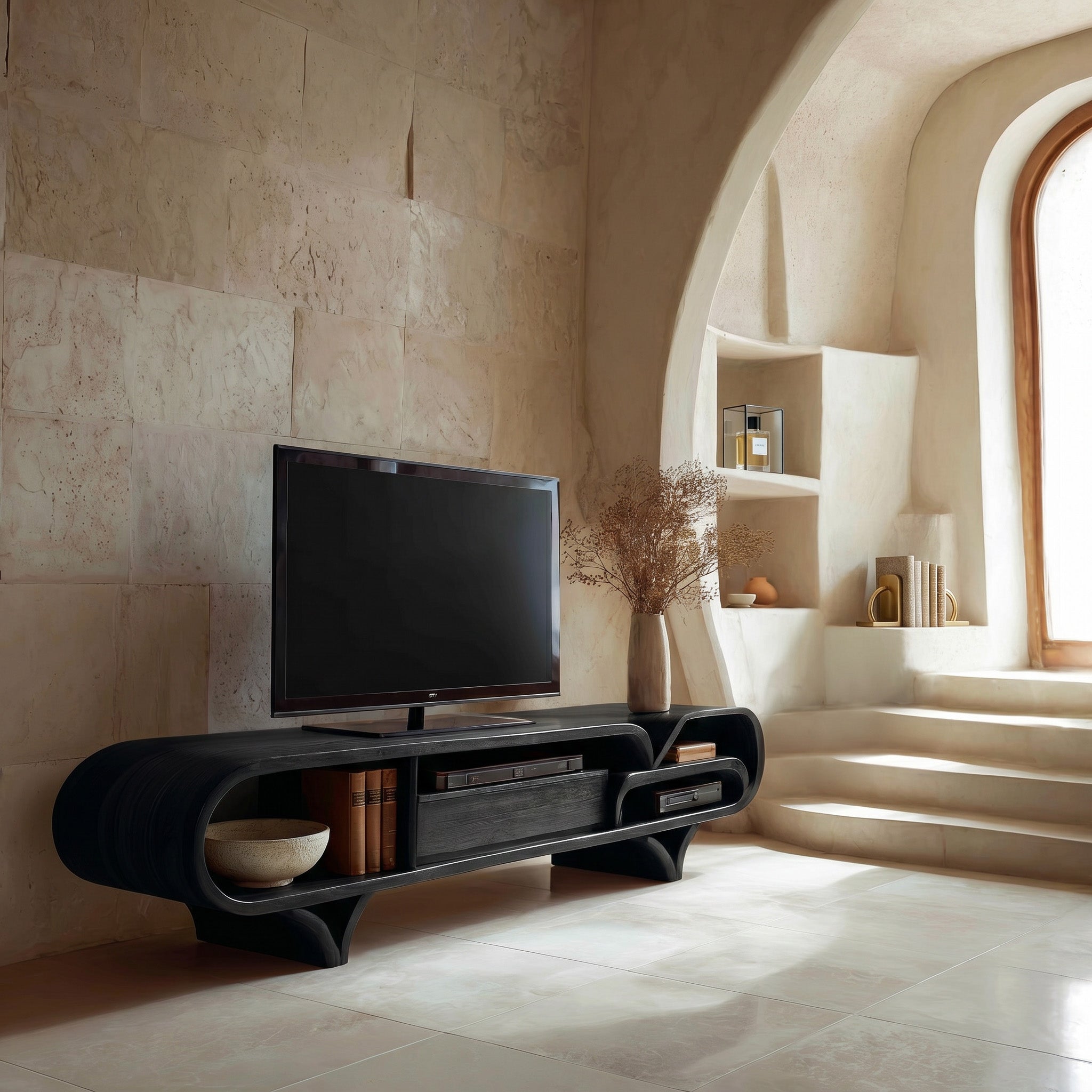 Mediterranean Modern Wooden TV Stand For Living Room RTTHHNTVC110