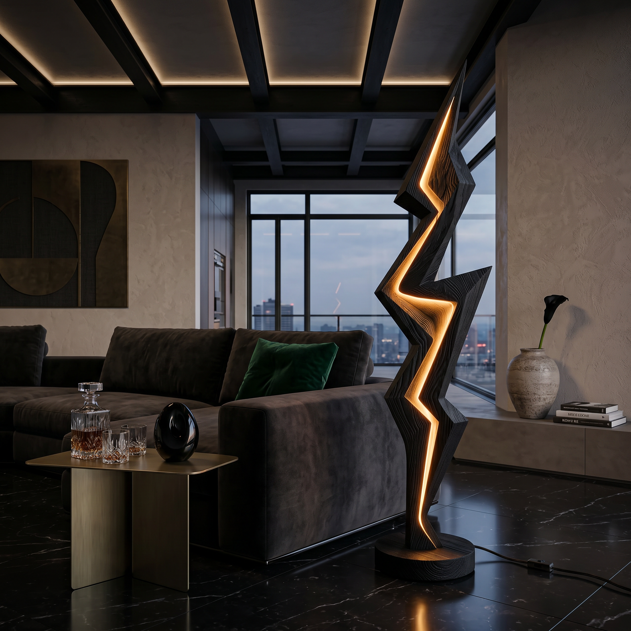 Minimalist Lightning Bolt Lamp For Modern Interior SILDTTNLAM040