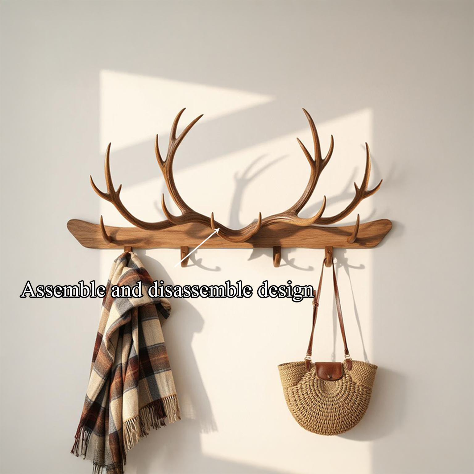 Rustic Antler Wall Rack Entryway Hallway SINLSATCR019