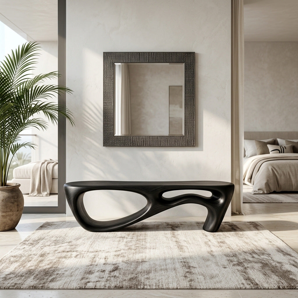 Modern Organic Natural Wood Bench For Entryway Decor RTTHHNCHR135