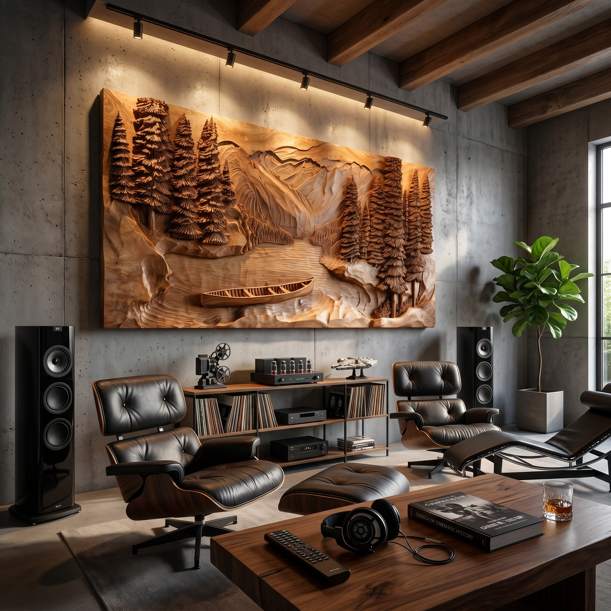 Rustic Mountain Lake Wood Wall Art For Luxury Cabin Living Spaces SILDTTRWA082