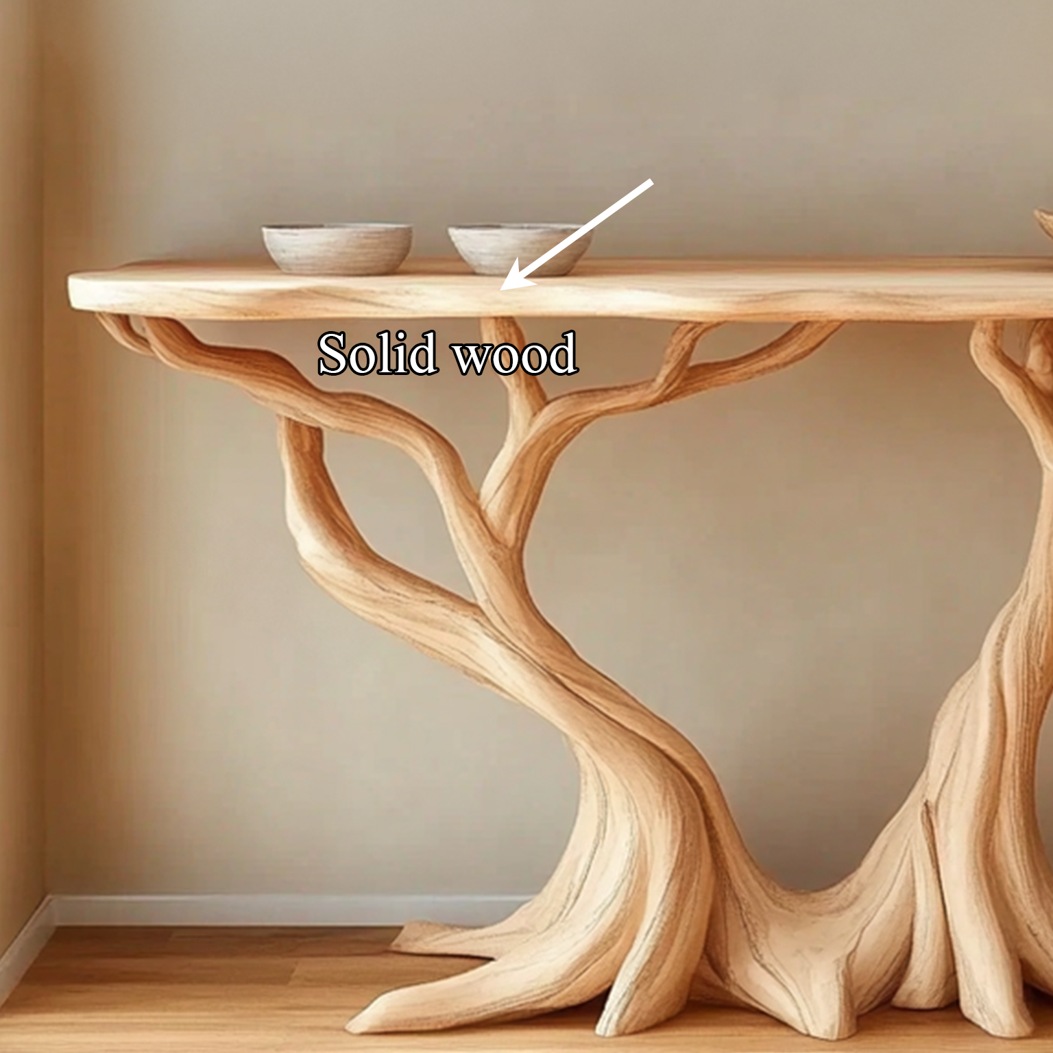 Nature Inspired Console Table Solid Wood Farmhouse Gift SINLSACS093