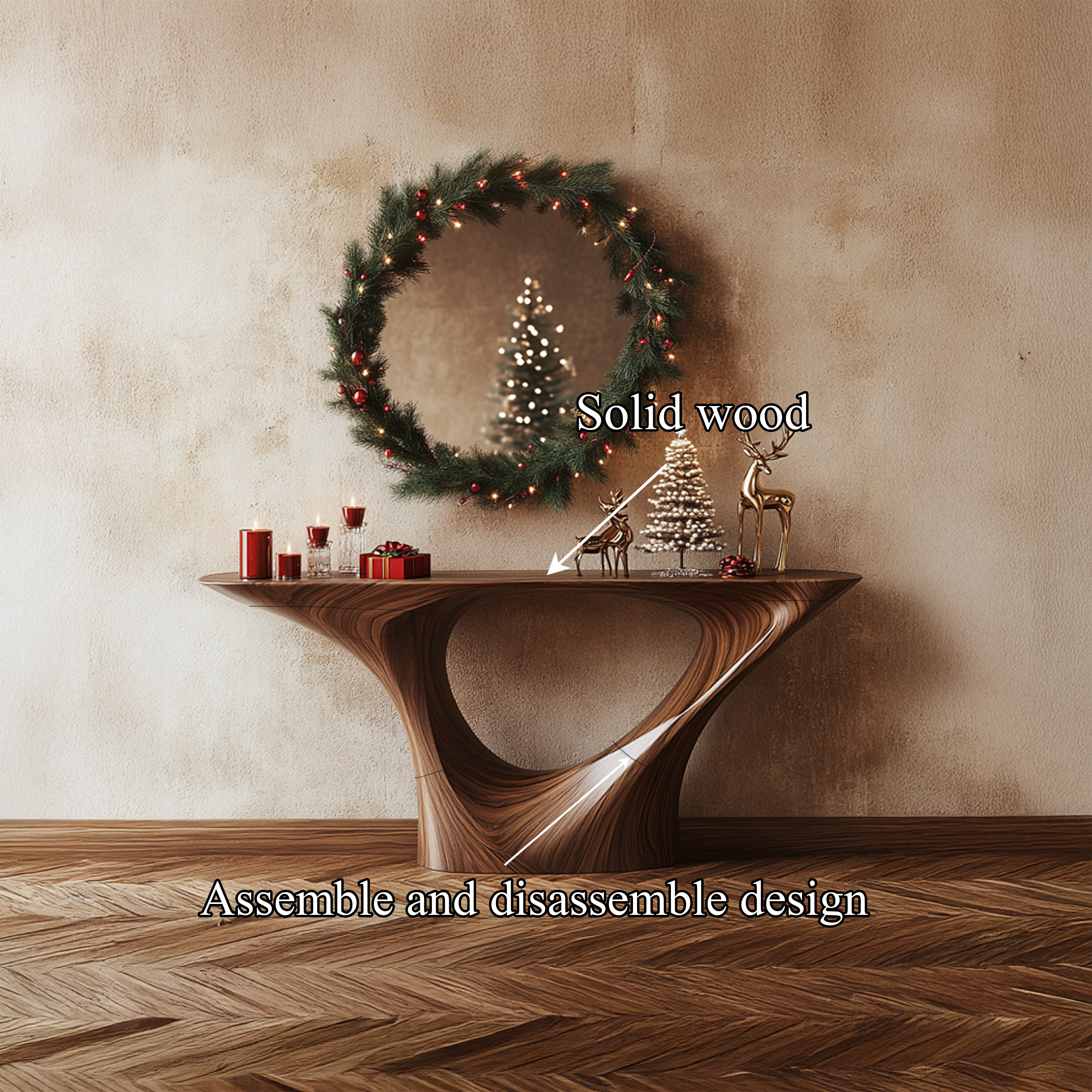 Rustic Console Table Christmas Entryway Display SINLSACS292