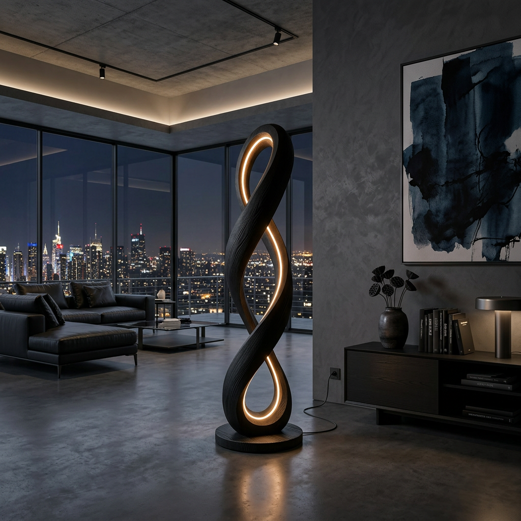 Contemporary Infinity Lamp With Table For Lounge SILDTTNLAM026