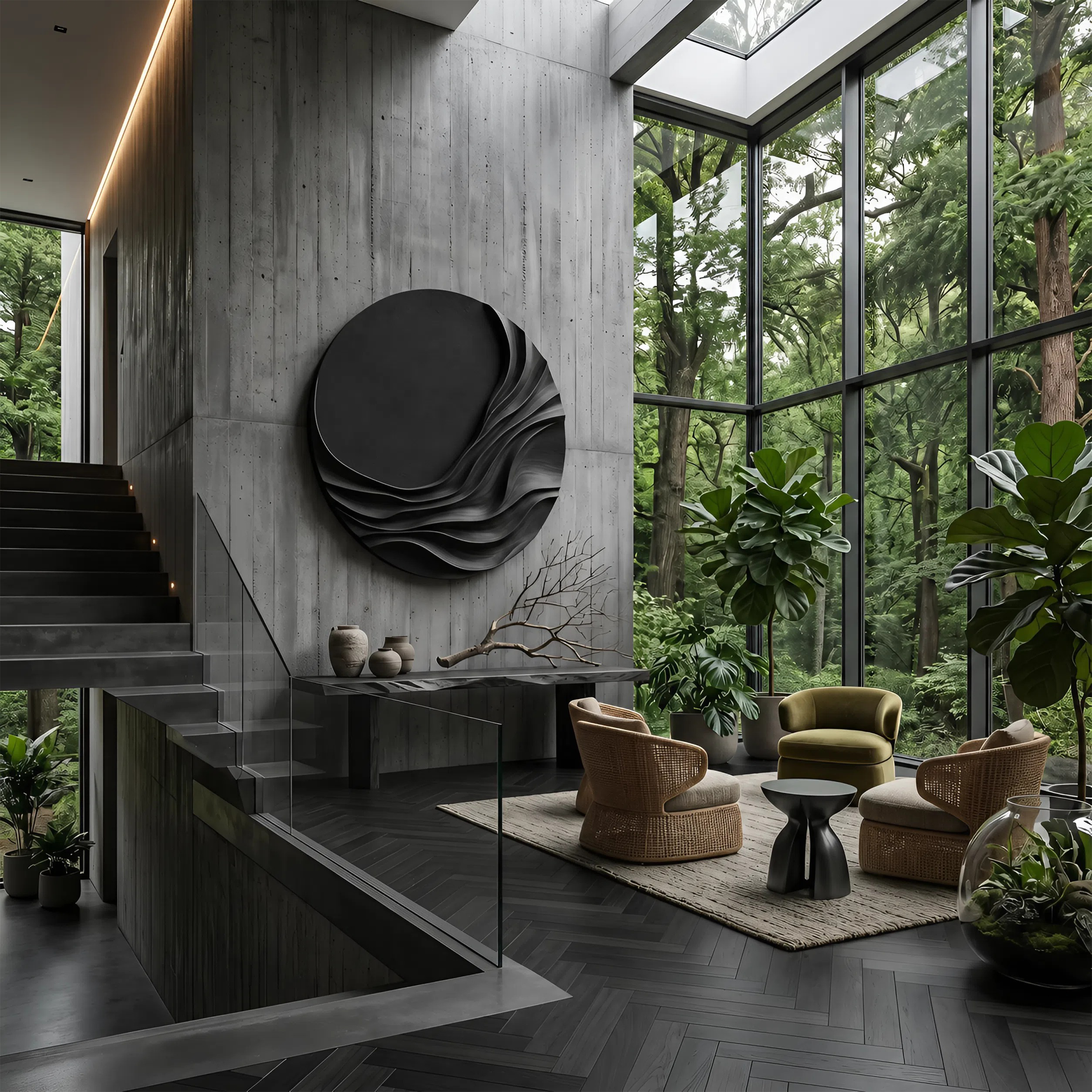 Minimalist Organic Wall Sculpture For Entry Hall Interior SILDTTNWA122