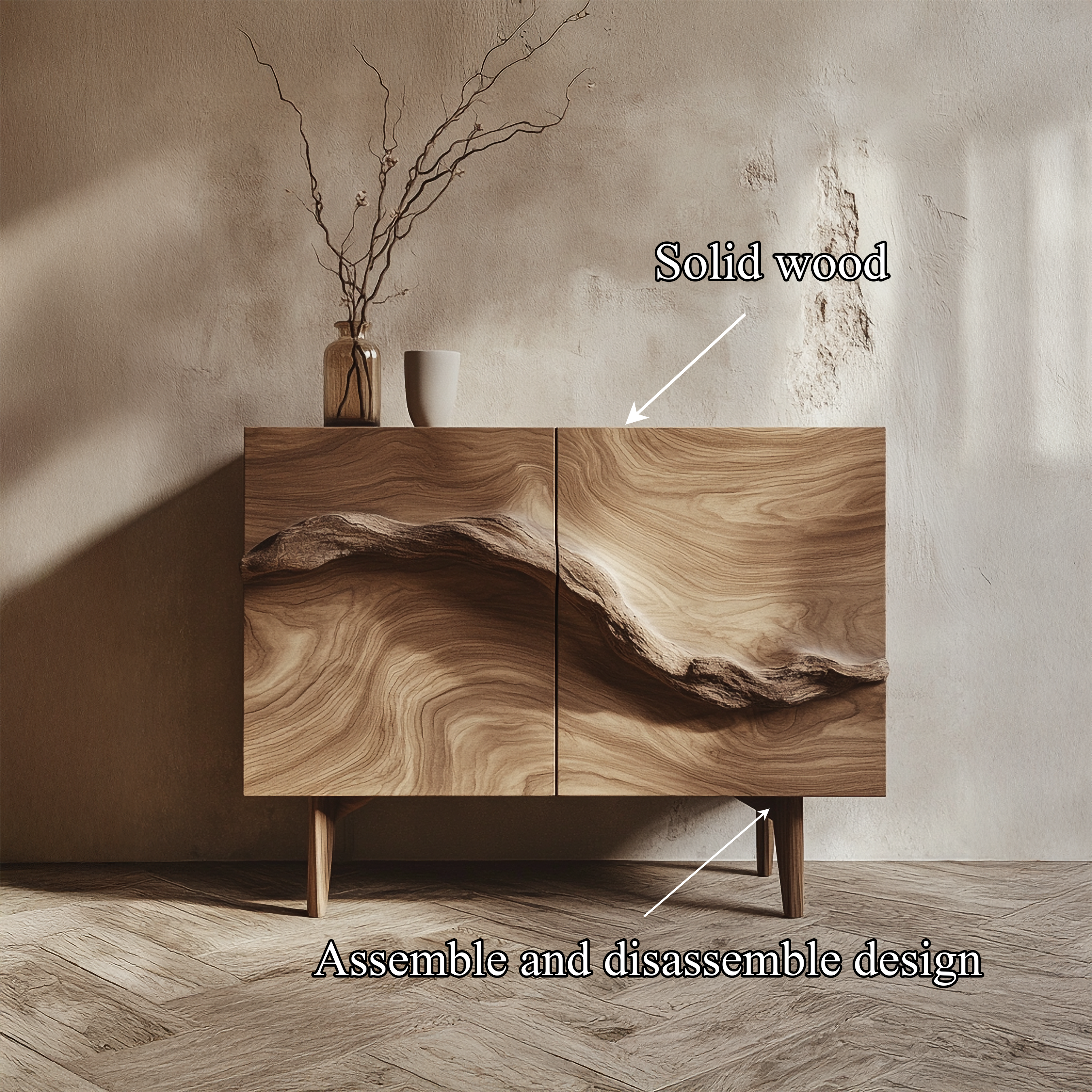 Rustic Organic Cabinet Living Room And Entryway SINLSASC347