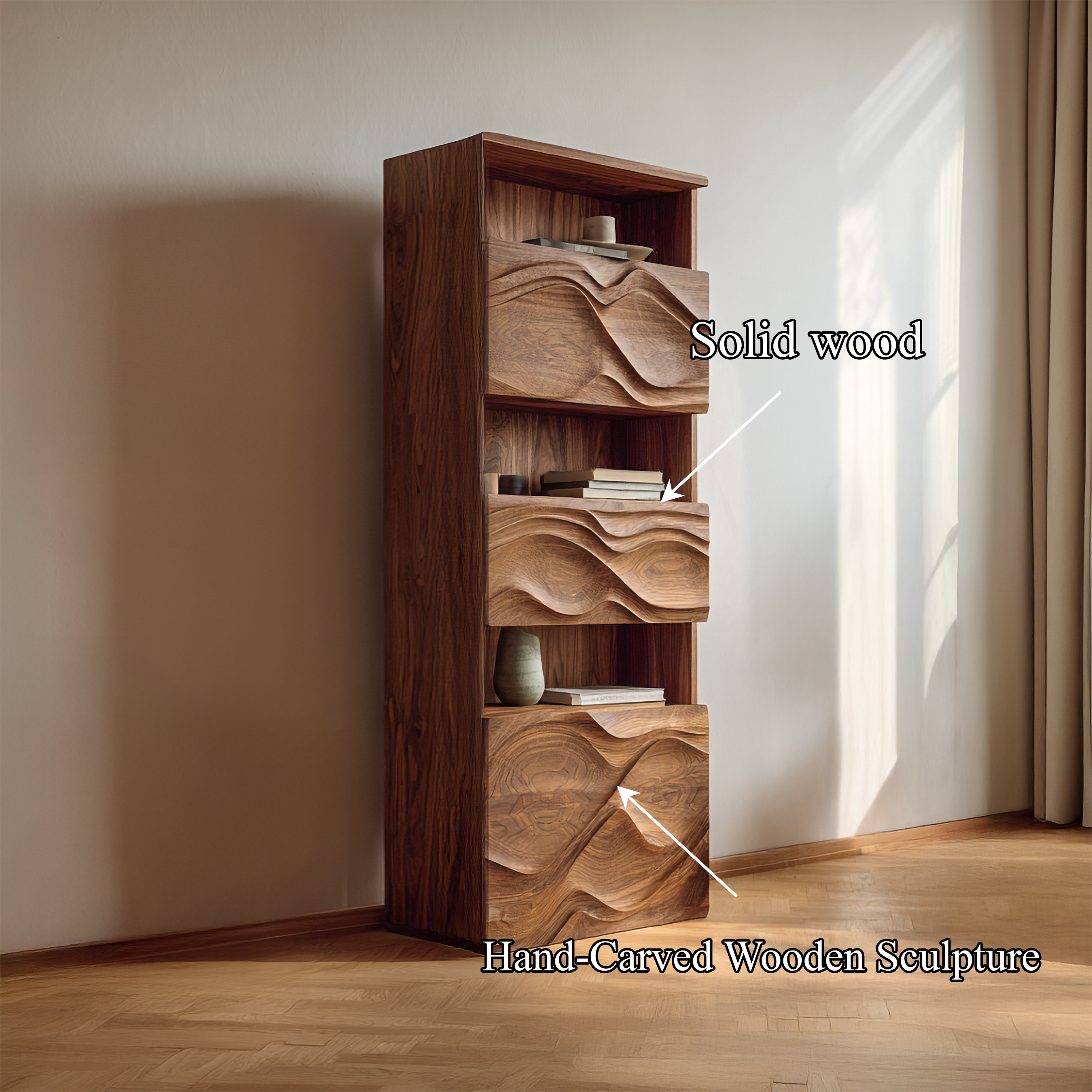 Organic Modern Tall Storage Cabinet For Living Room And Bedroom SINLSASC438