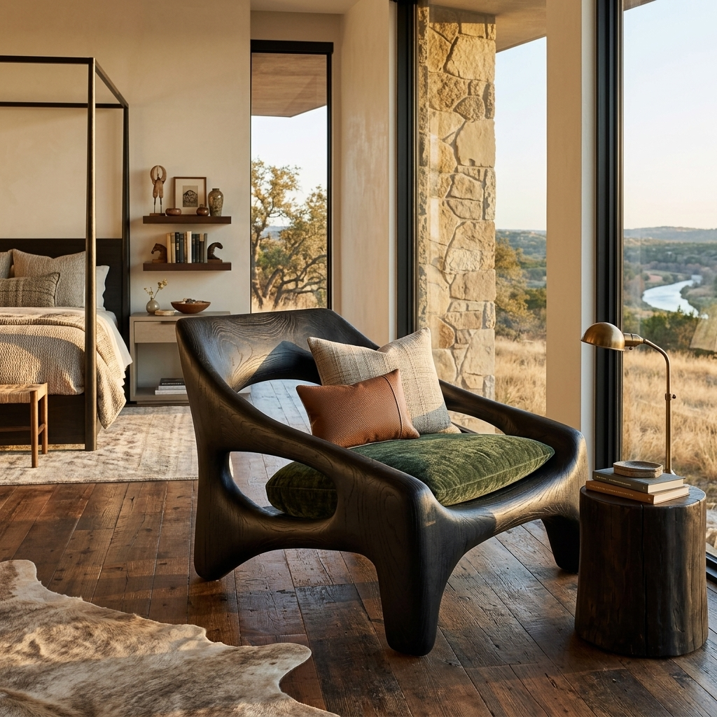 Contemporary Sculptural Wooden Chair For Outdoor Porch RTTHTTACC023