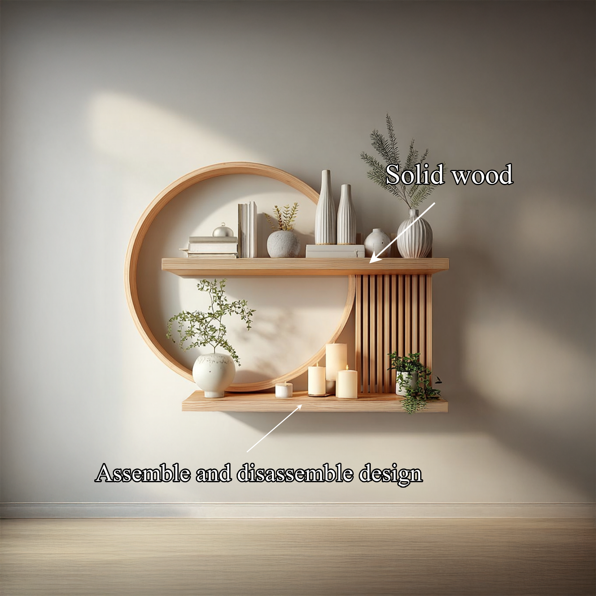 Japandi Minimal Display Shelf Living Room And Reading Room SINLSAFL232