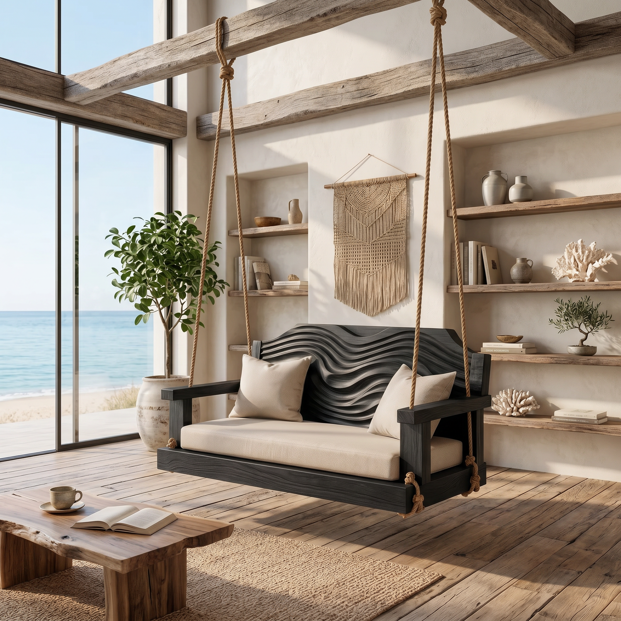 Contemporary Sculptural Back Indoor Swing Reading Corner Interior SILDTTNSWI007