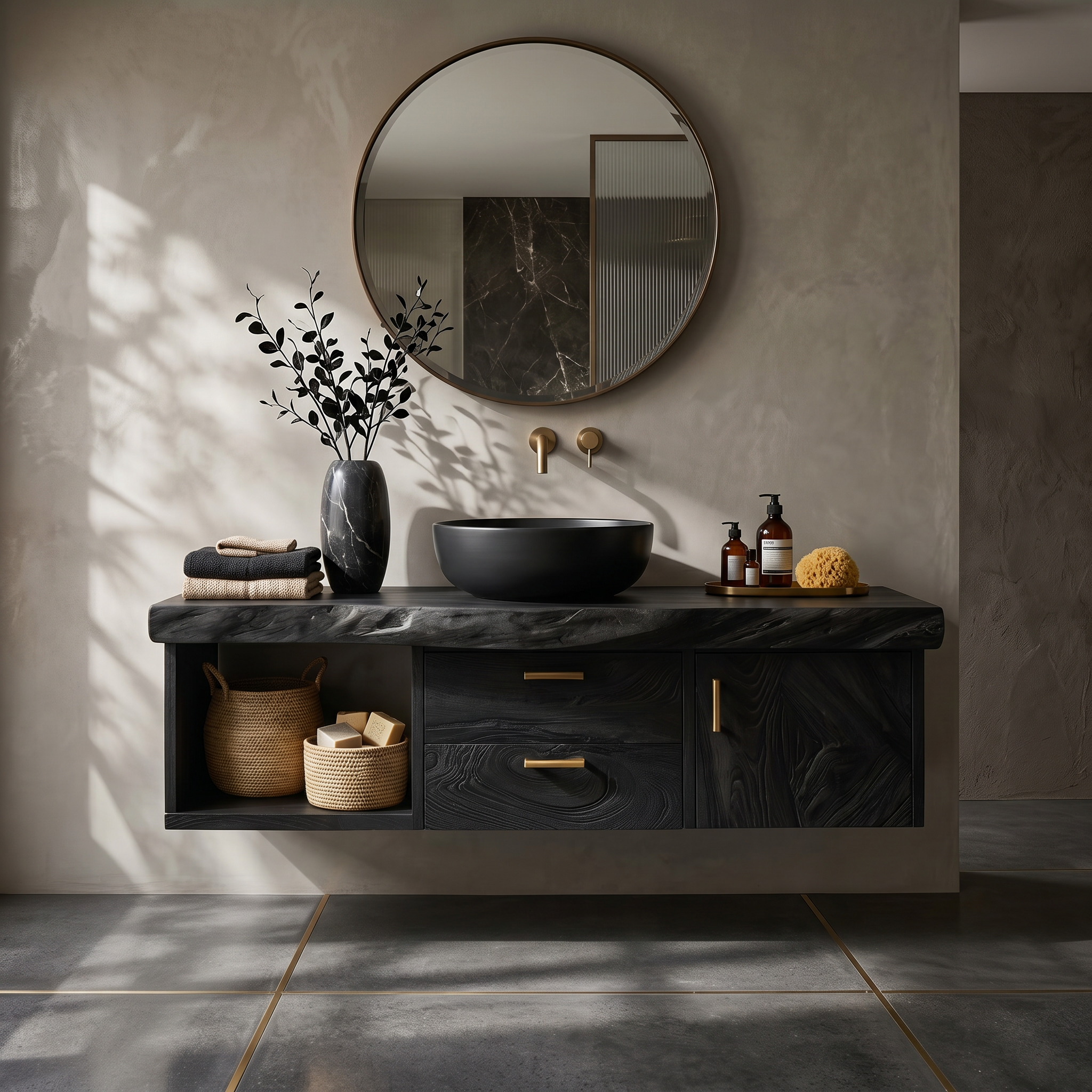 Scandinavian Wood Vanity Boutique Hotel Bathroom SILDTTRBRV186