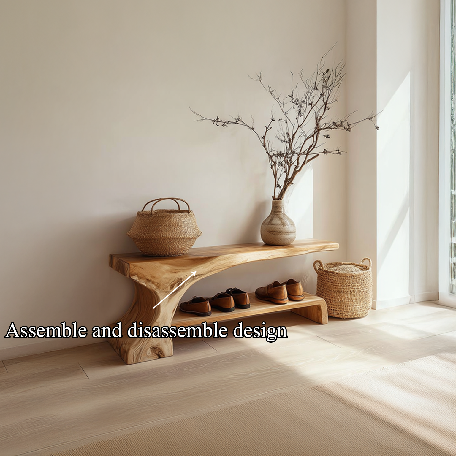 Rustic Entryway Shoe Bench Hallway Living Room SINLSASB033