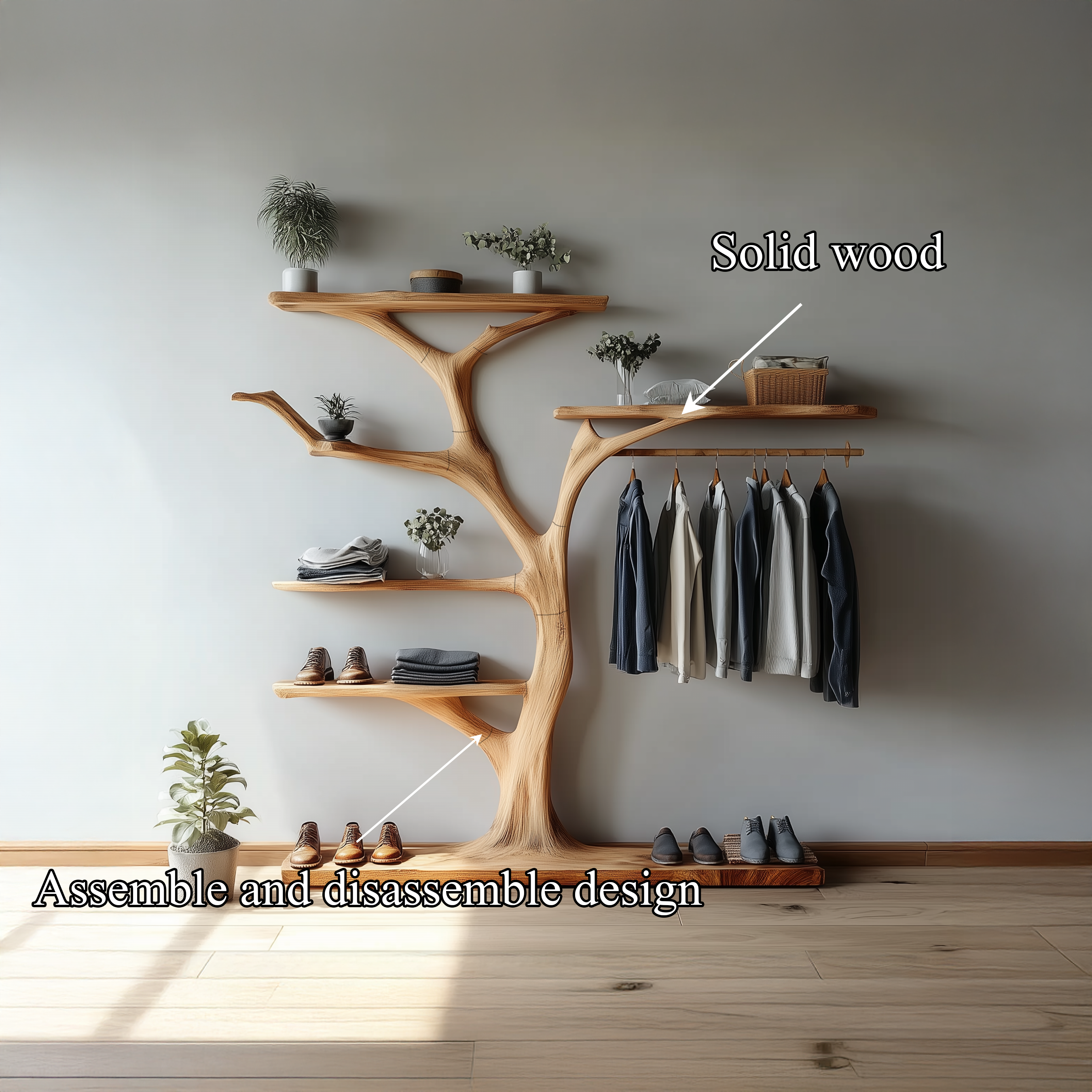 Rustic Tree Coat Rack Bedroom SINLSATB234