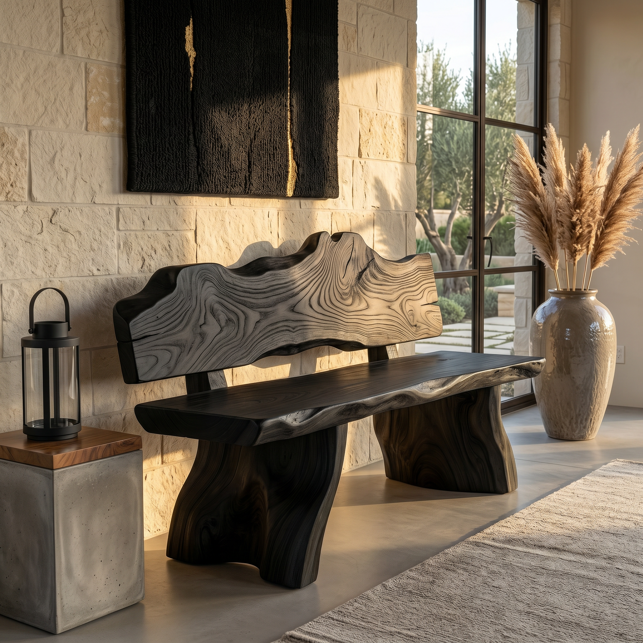 Rustic Live Edge Bench Contemporary Foyer SILDTTRBEN054