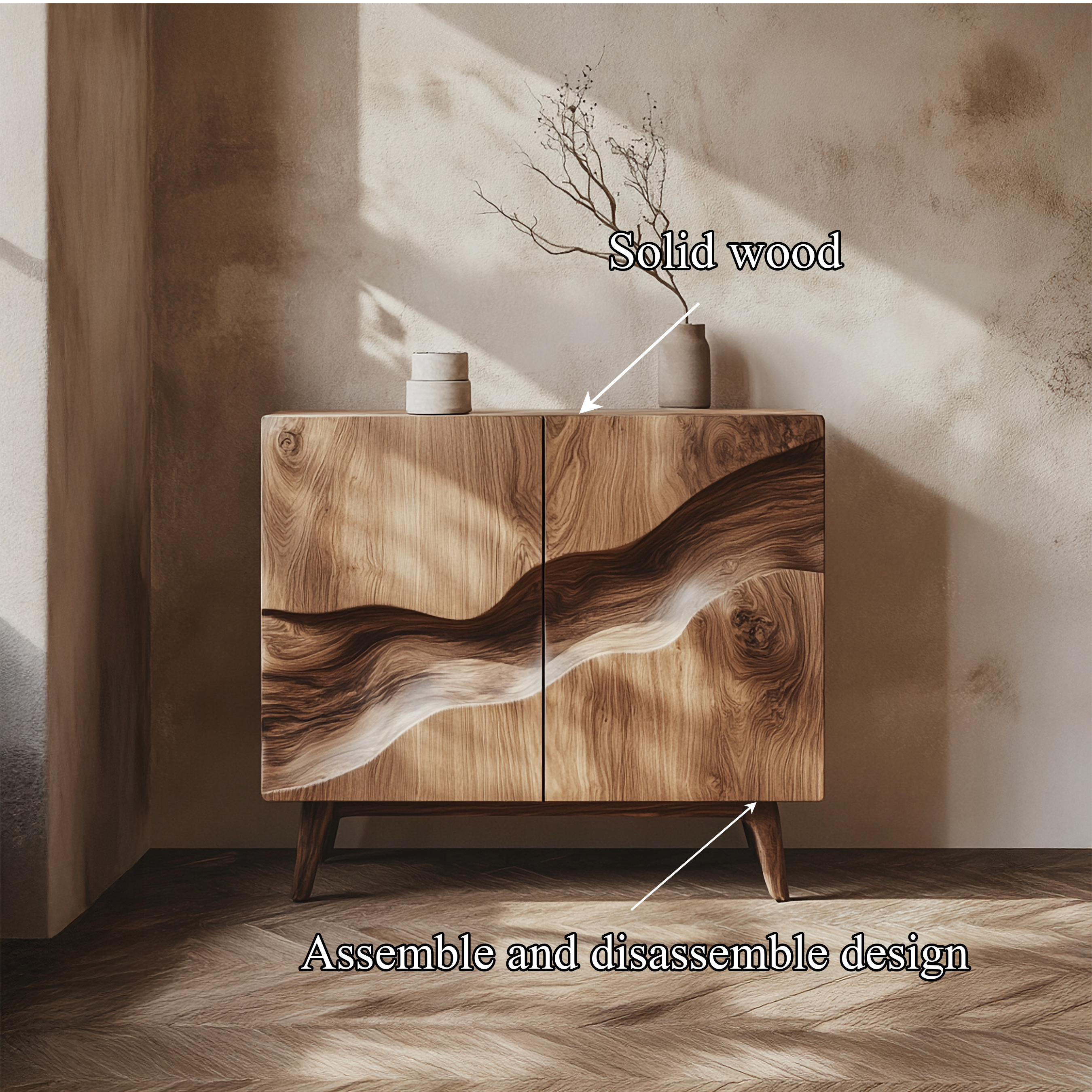 Rustic Organic Modern Storage Cabinet Living Room And Peace Room SINLSASC349