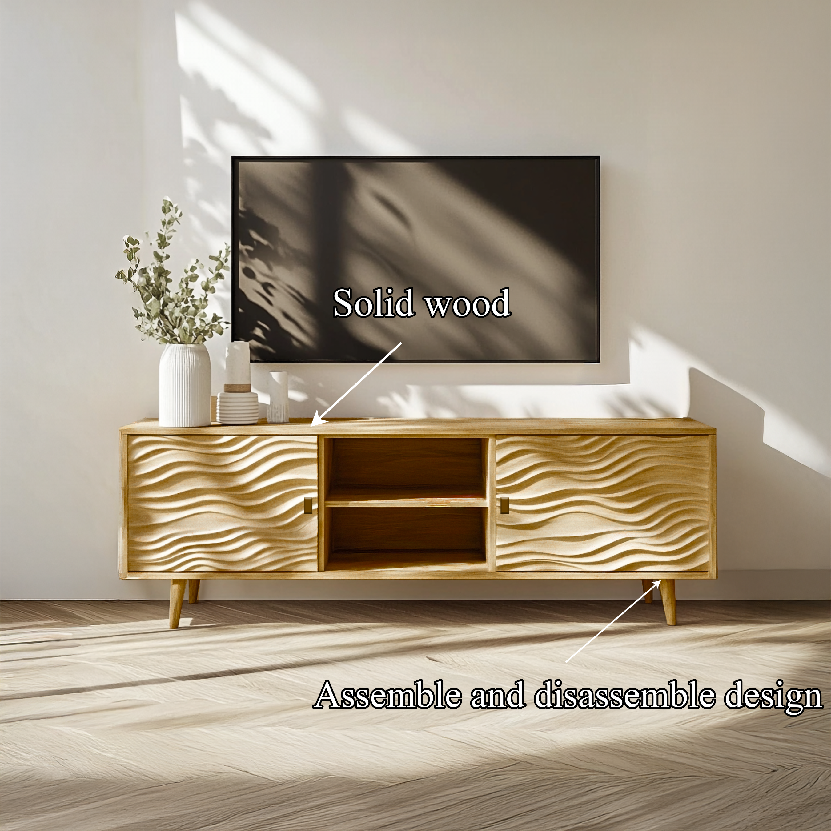 Scandinavian Natural TV Stand Living Room And Cozy Room SINLSASC343