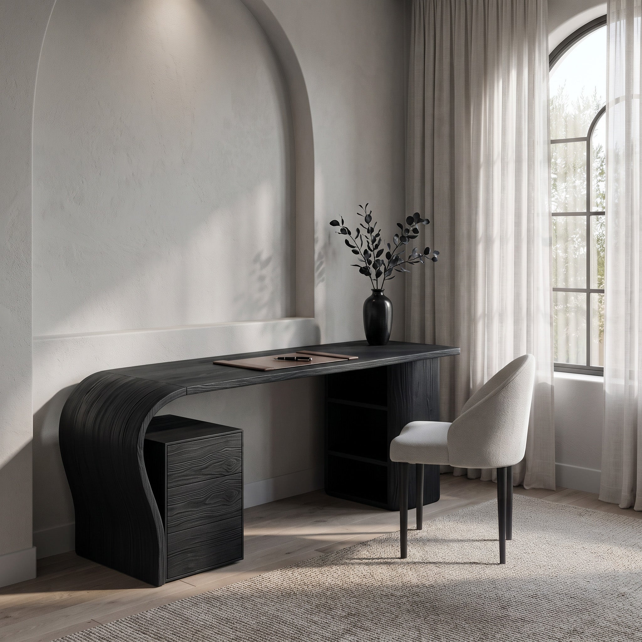 Contemporary Writing Desk With Open Shelf For Home Office RTTHHNDE100