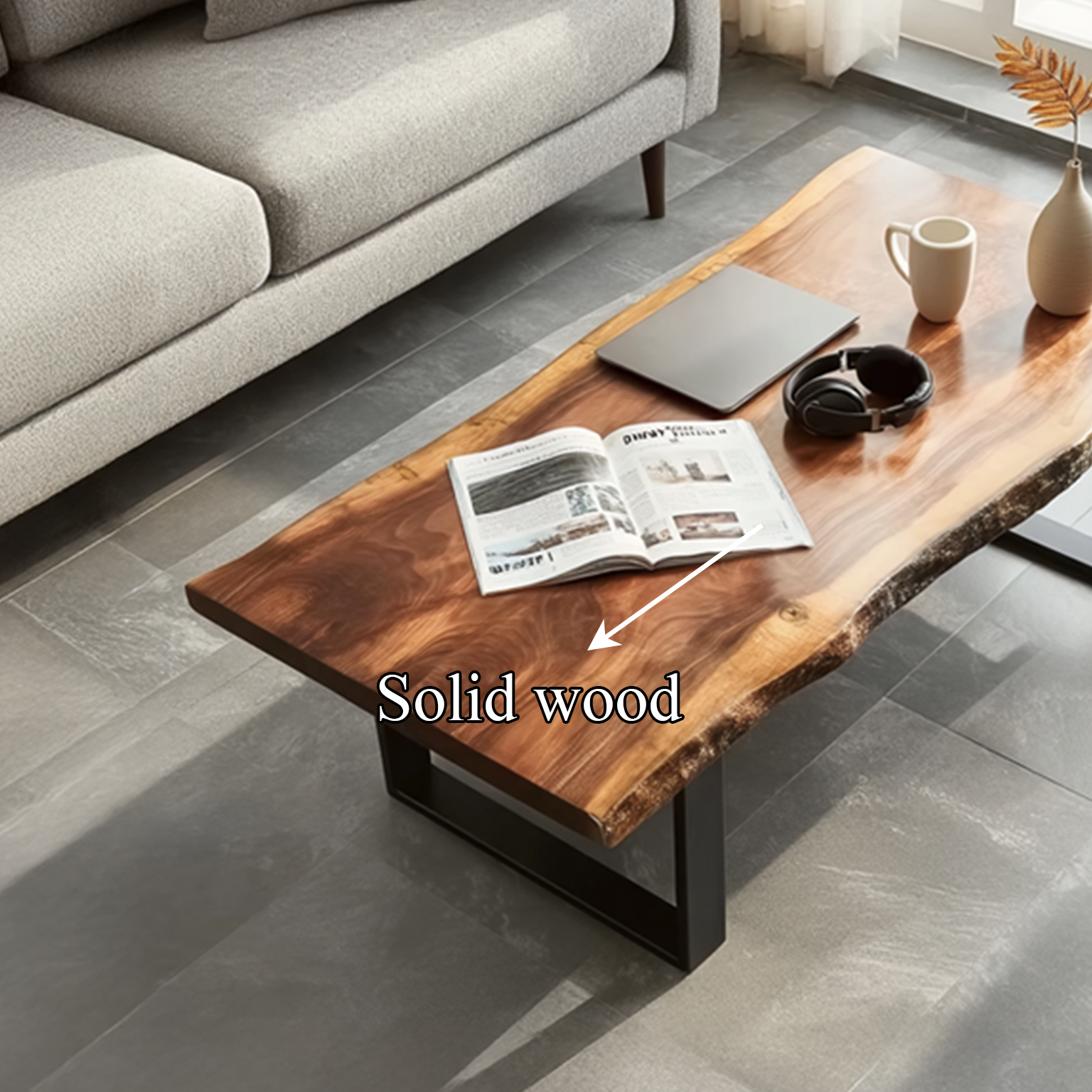 Rustic Mid Century Coffee Table Living Room SINLSACF071